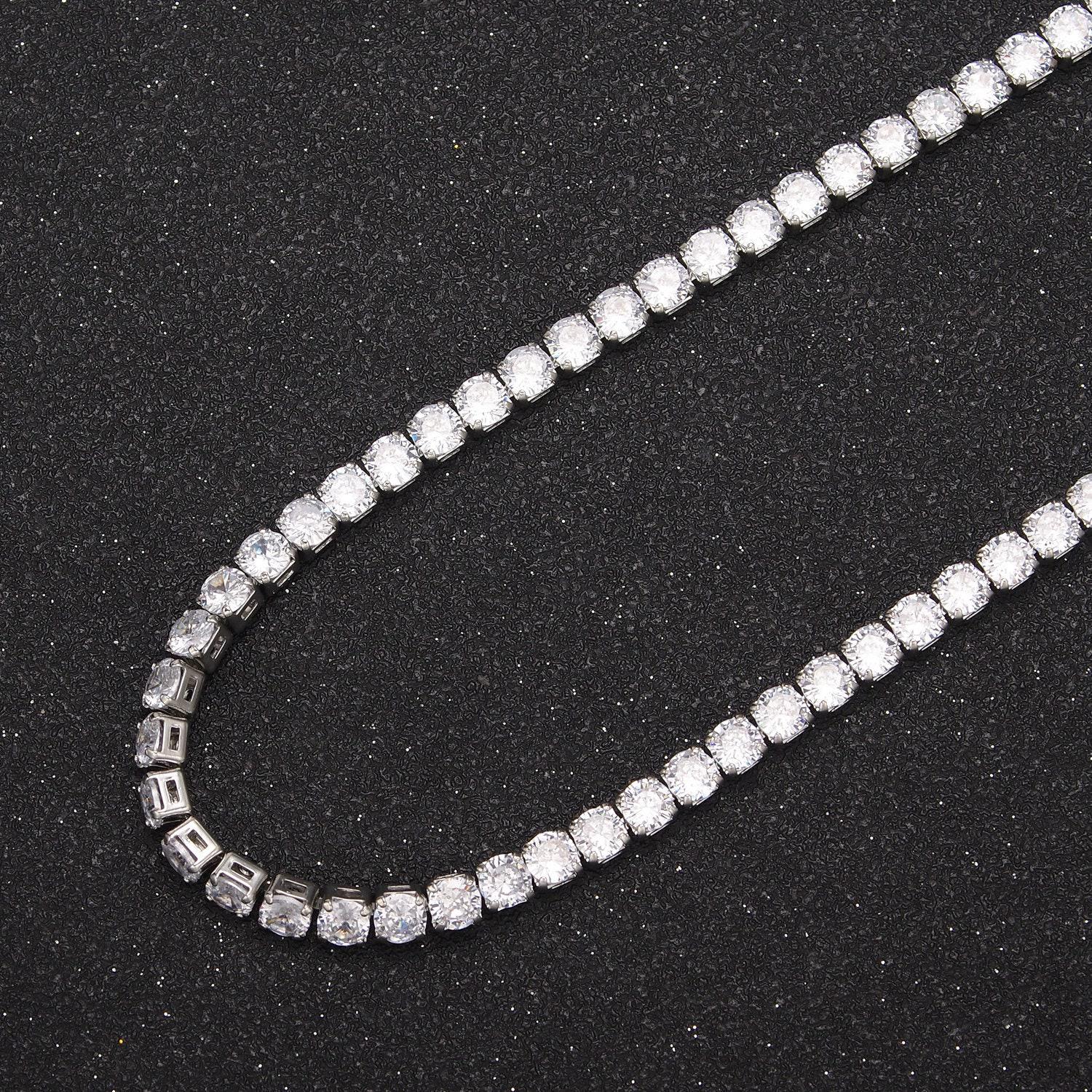 24k gold filled tennis chain, 4mm width cubic zirconia cz, wholesale bulk roll chain for jewelry making, 684