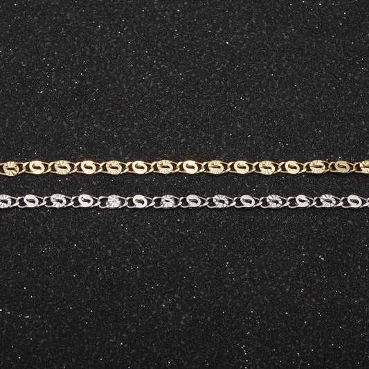 24k gold filled sunburst scroll chain by yard, 2.3mm width silver & gold chain, wholesale bulk roll chain for jewelry making, 680