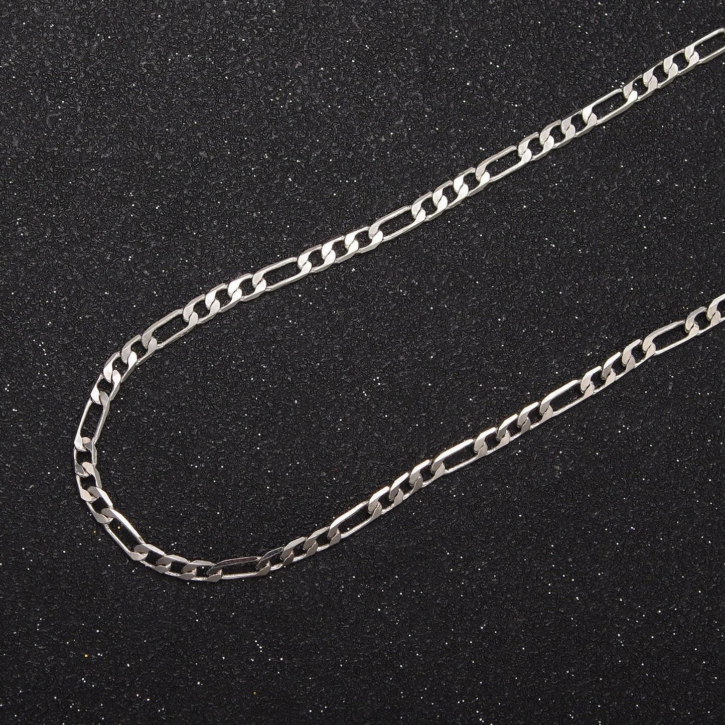 24k gold filled flat figaro chain, 2.5mm width chain in gold & silver color, wholesale bulk roll chain for jewelry making, 674