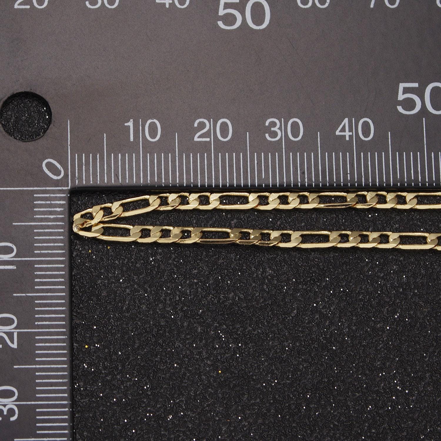 24k gold filled flat figaro chain, 2.5mm width chain in gold & silver color, wholesale bulk roll chain for jewelry making, 674