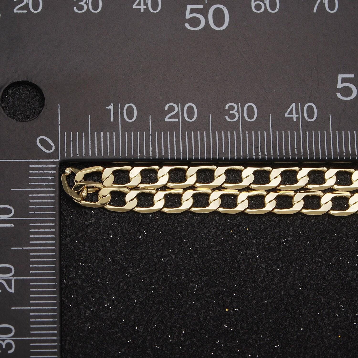 24k gold filled flat concave figaro curb chain, 4mm width chain in silver & gold, wholesale bulk roll chain for jewelry making, 666