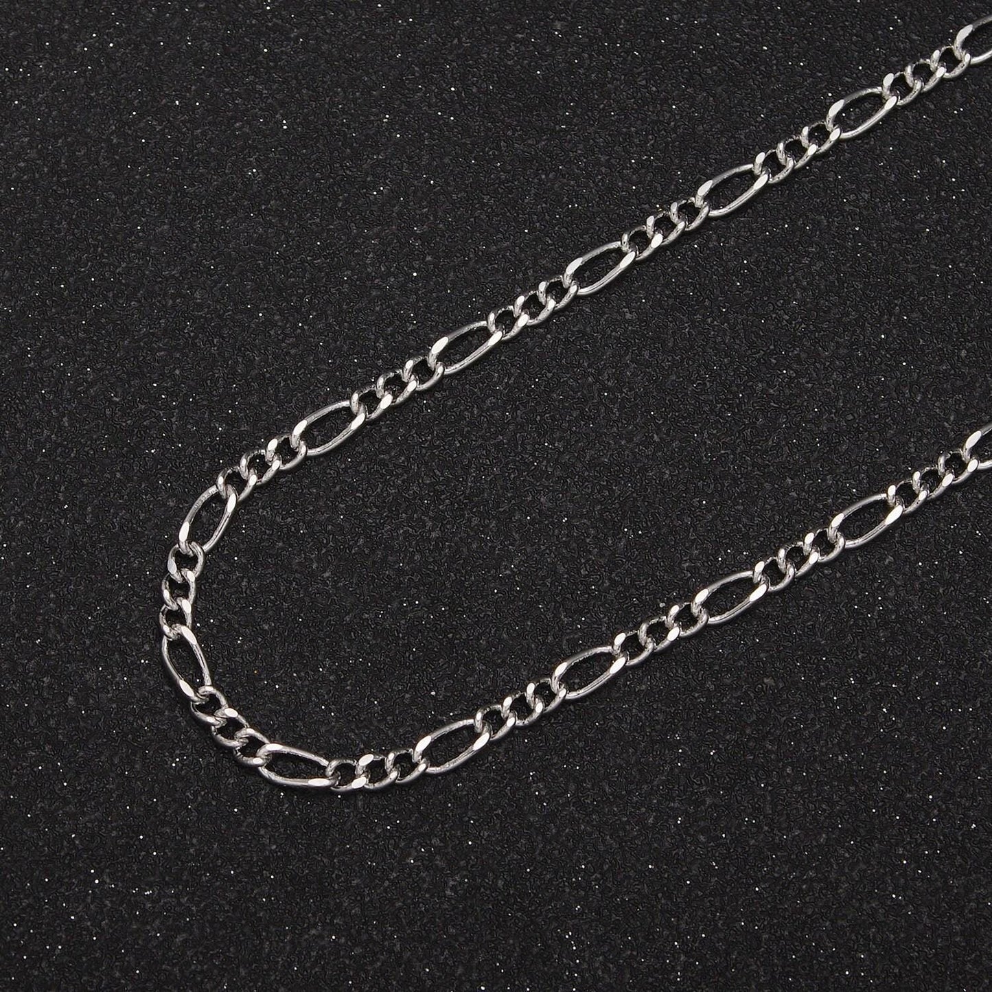 24k gold filled concave figaro chain, wholesale roll flat figaro chain for jewelry making, 3.5mm width silver & gold color figaro chain, 631
