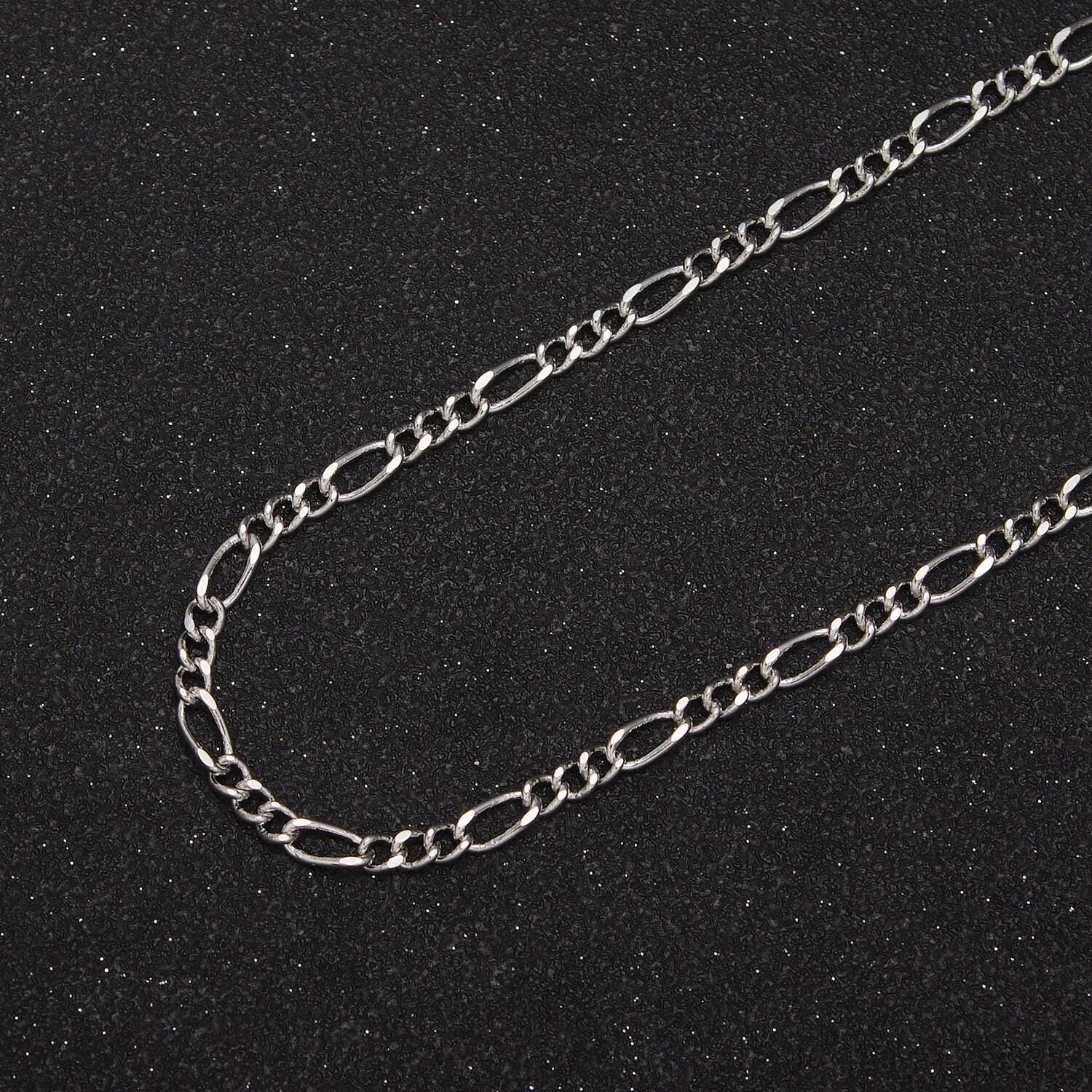 24k gold filled concave figaro chain, wholesale roll flat figaro chain for jewelry making, 3.5mm width silver & gold color figaro chain, 631