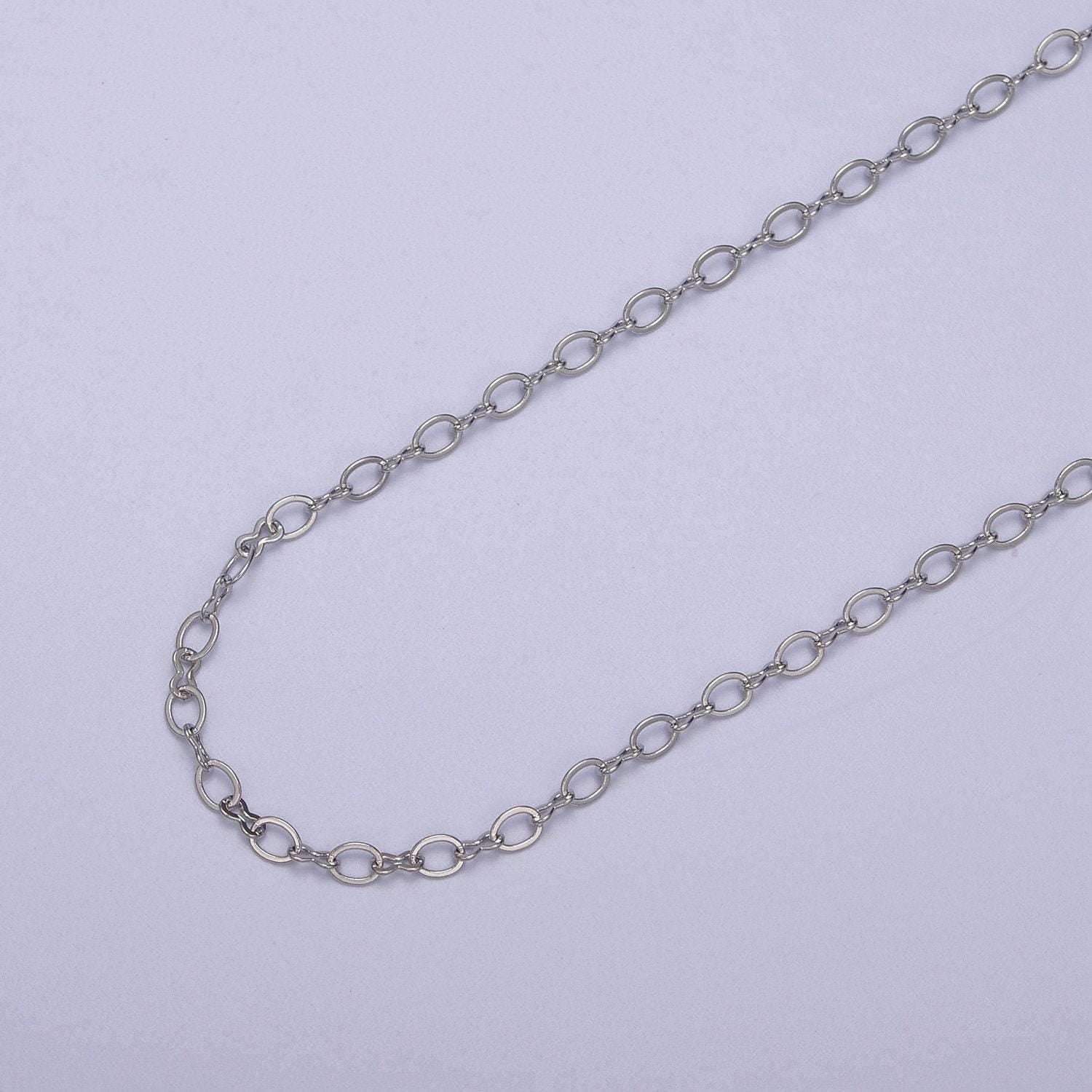Gold oval and figure 8 chain, dainty chain by yard, great quality bulk chain for jewelry supplies, 615-616