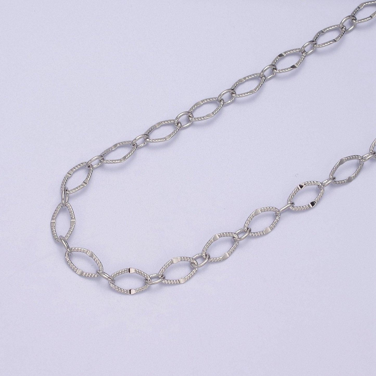 Gold oval rombust chain by yard, sunburst stamp oval link, wholesale bulk roll chain for jewelry making, width 5.9mm, 596-597