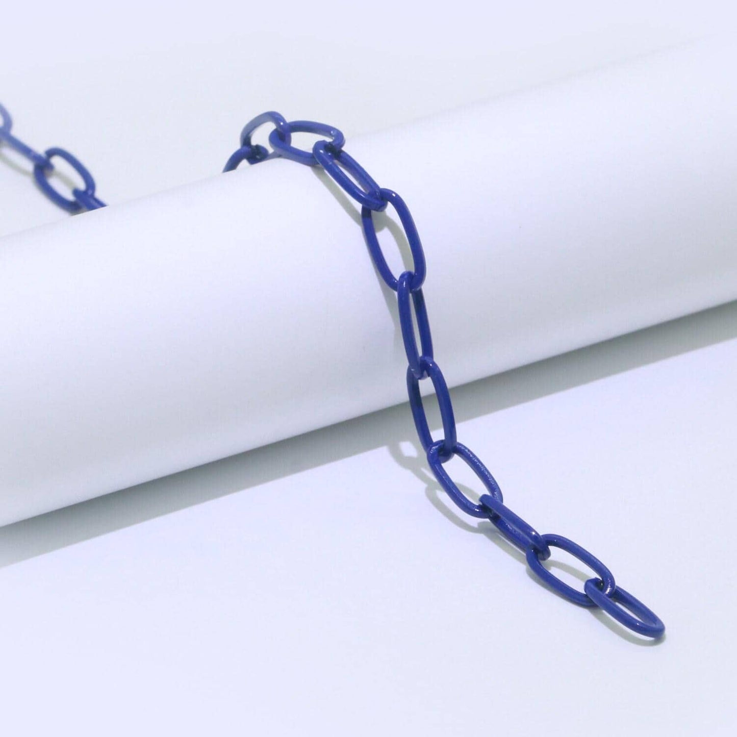 5.8mm multi color enamel rolo cable paperclip chain by yard, link cable thick elongate chain, wholesale bulk roll chain jewelry 576- 585