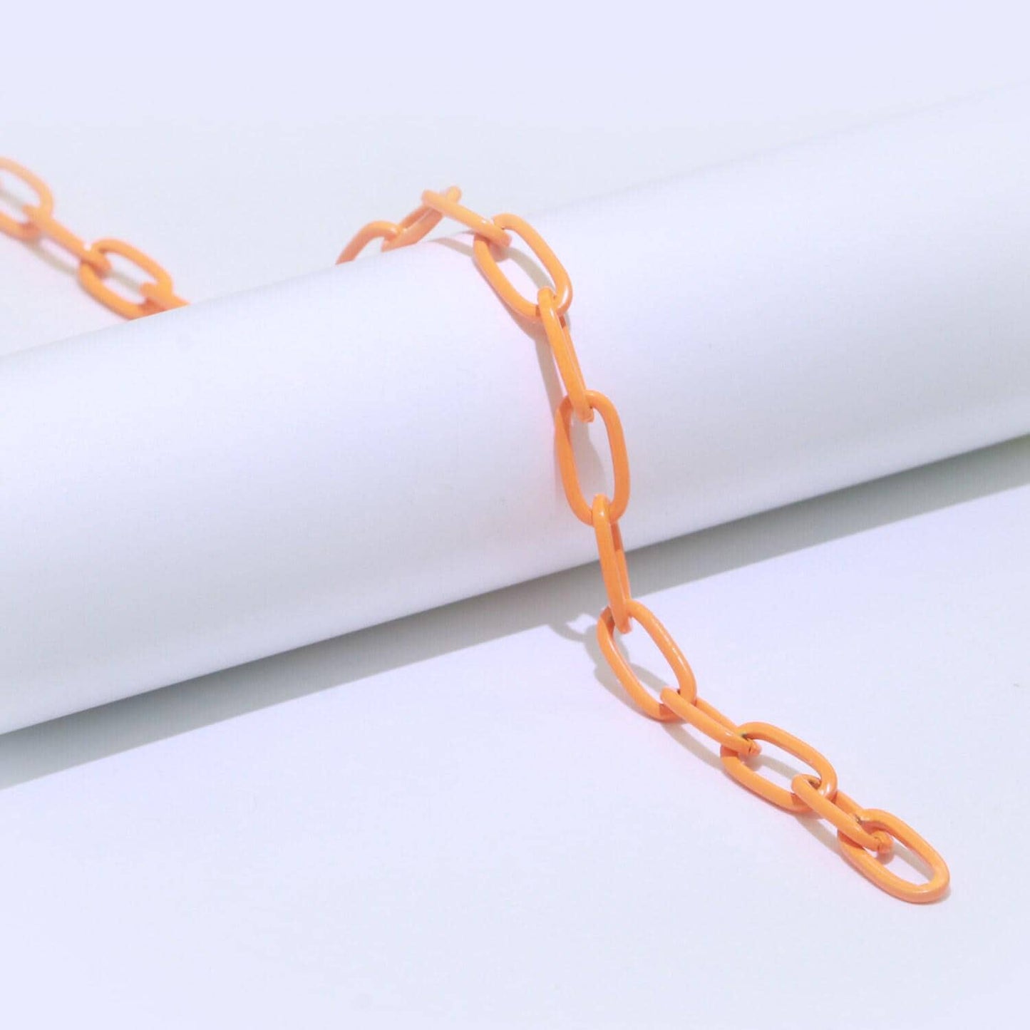 5.8mm multi color enamel rolo cable paperclip chain by yard, link cable thick elongate chain, wholesale bulk roll chain jewelry 576- 585