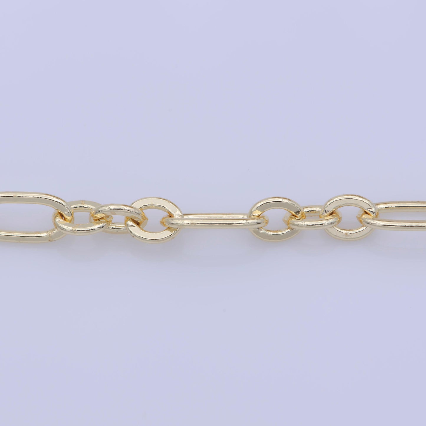 Gold oval and triple rolo chain, dainty chain by yard, great quality bulk chain for jewelry supplies, 554