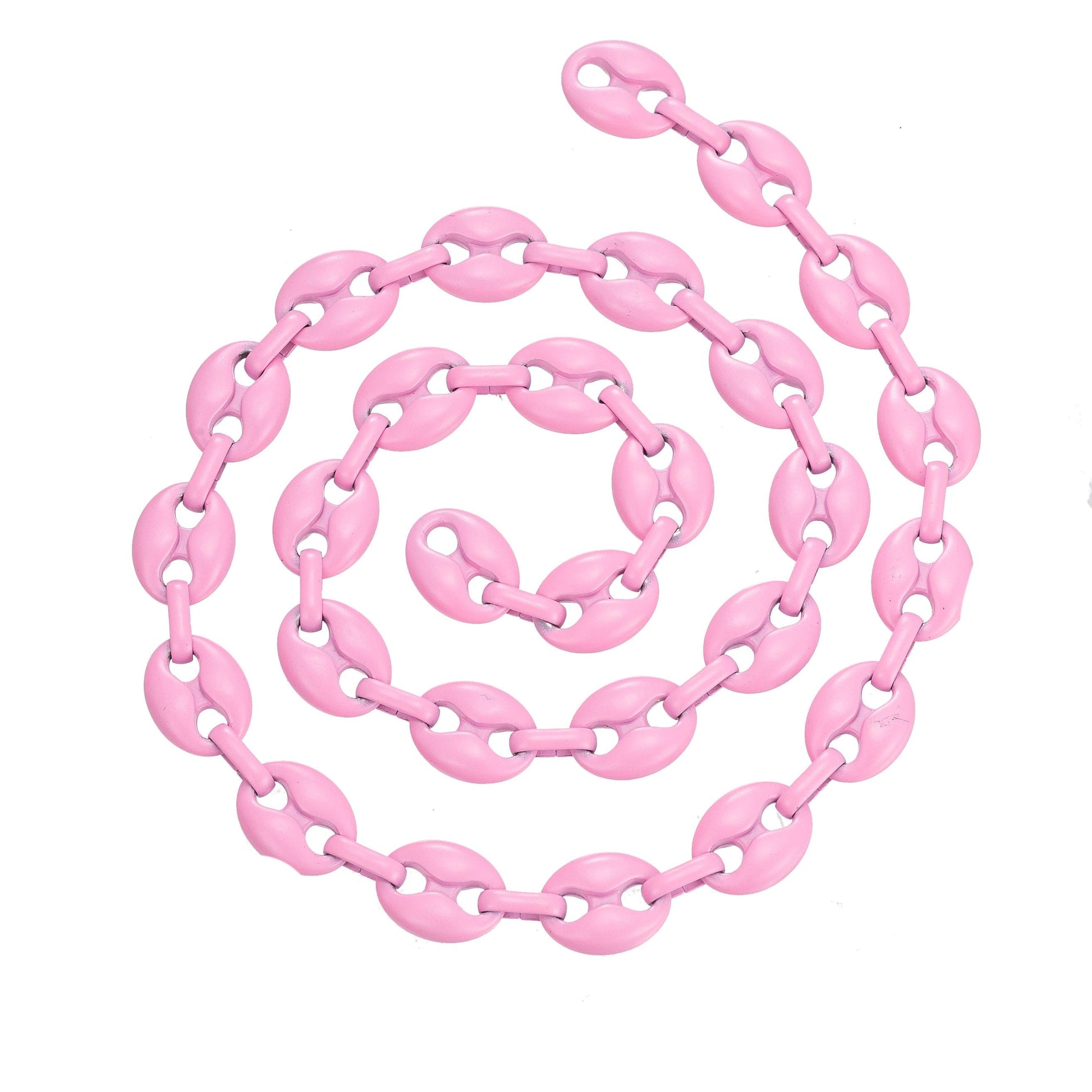 Baby pink enamel oval anchor / mariner chain colorful link neon enamel chain per yard necklace bracelet component supply jewelry making, 512