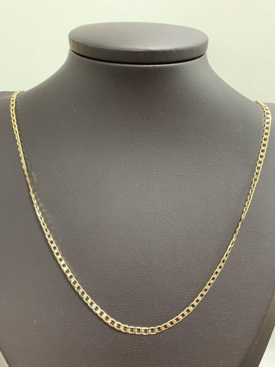 Thin gold cuban curb chain by yard, florida link chain,wholesale bulk roll chain for jewelry making, width 2.7mm,roll- 502