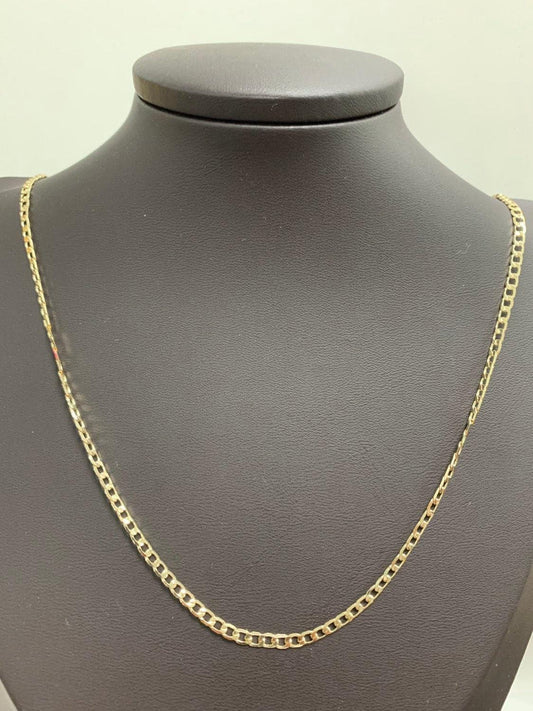 Thin gold cuban curb chain by yard, florida link chain,wholesale bulk roll chain for jewelry making, width 2.7mm,roll- 502