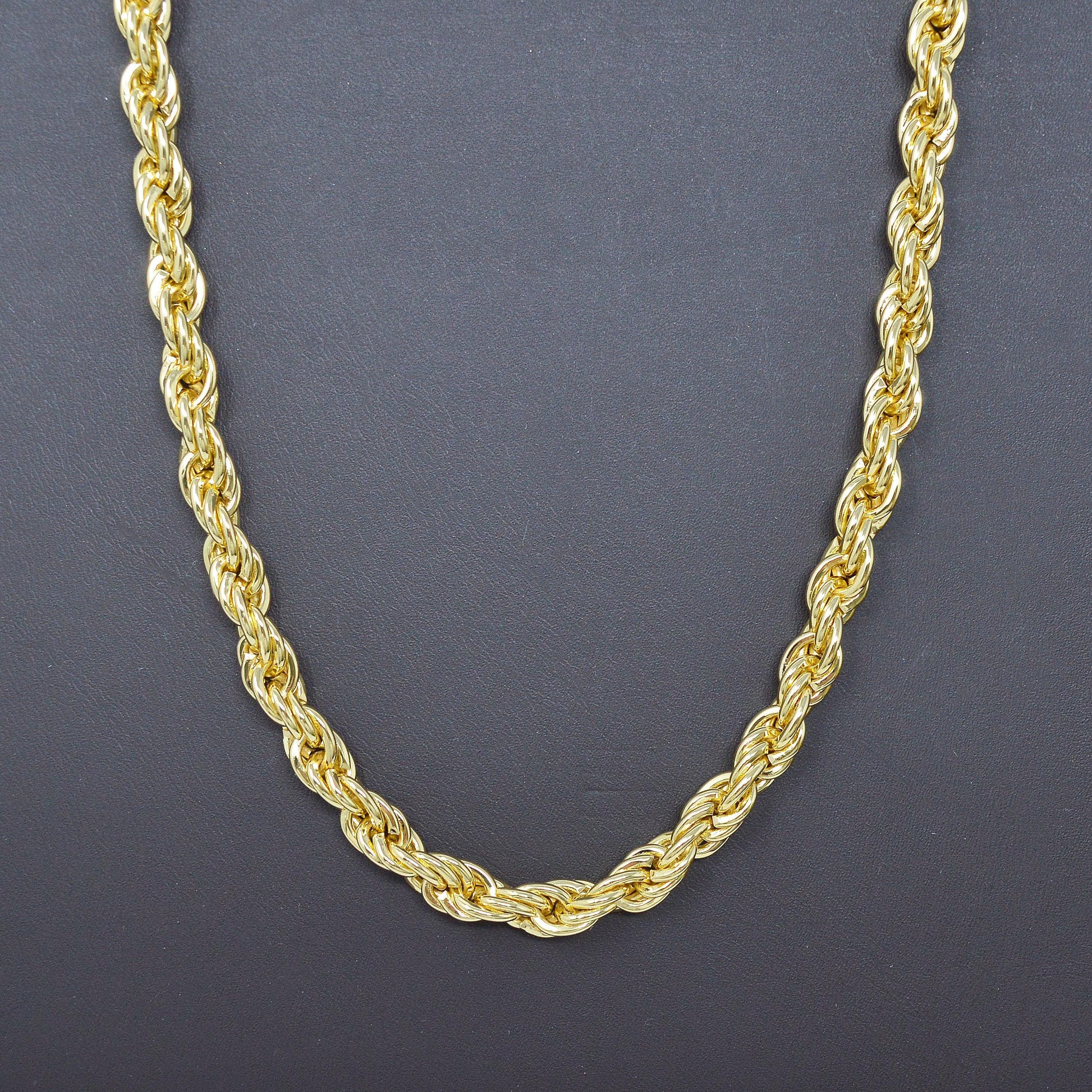Bold rope open chain 14k gold by yard, double oval link chain, yellow gold thick rope for diy craft, roll- 434