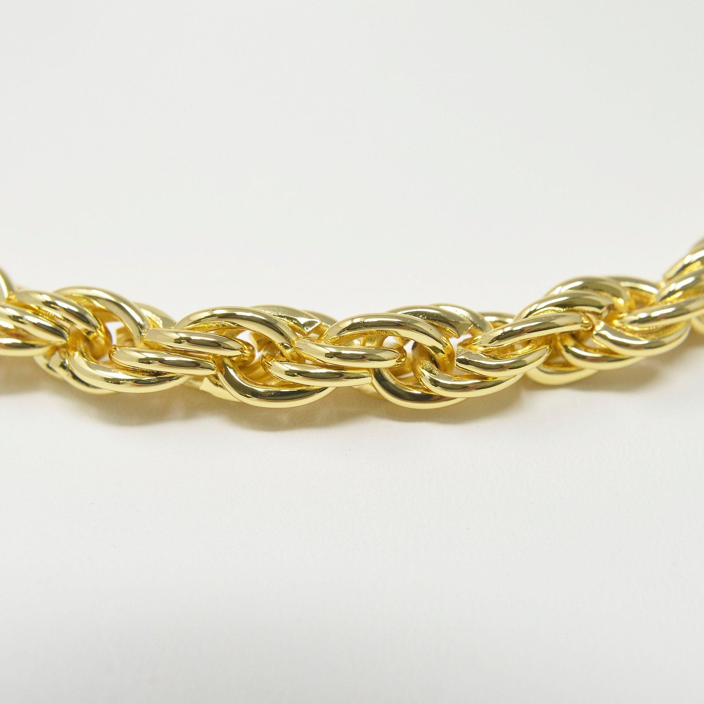 Bold rope open chain 14k gold by yard, double oval link chain, yellow gold thick rope for diy craft, roll- 434