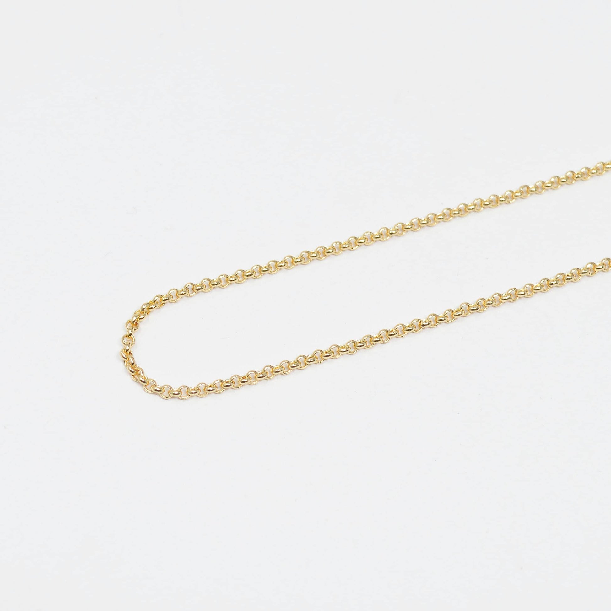 22k gold plated rolo cable chain by yard, gold plated box link chain, wholesale bulk roll chain for jewelry making, width 1.7mm,roll- 429