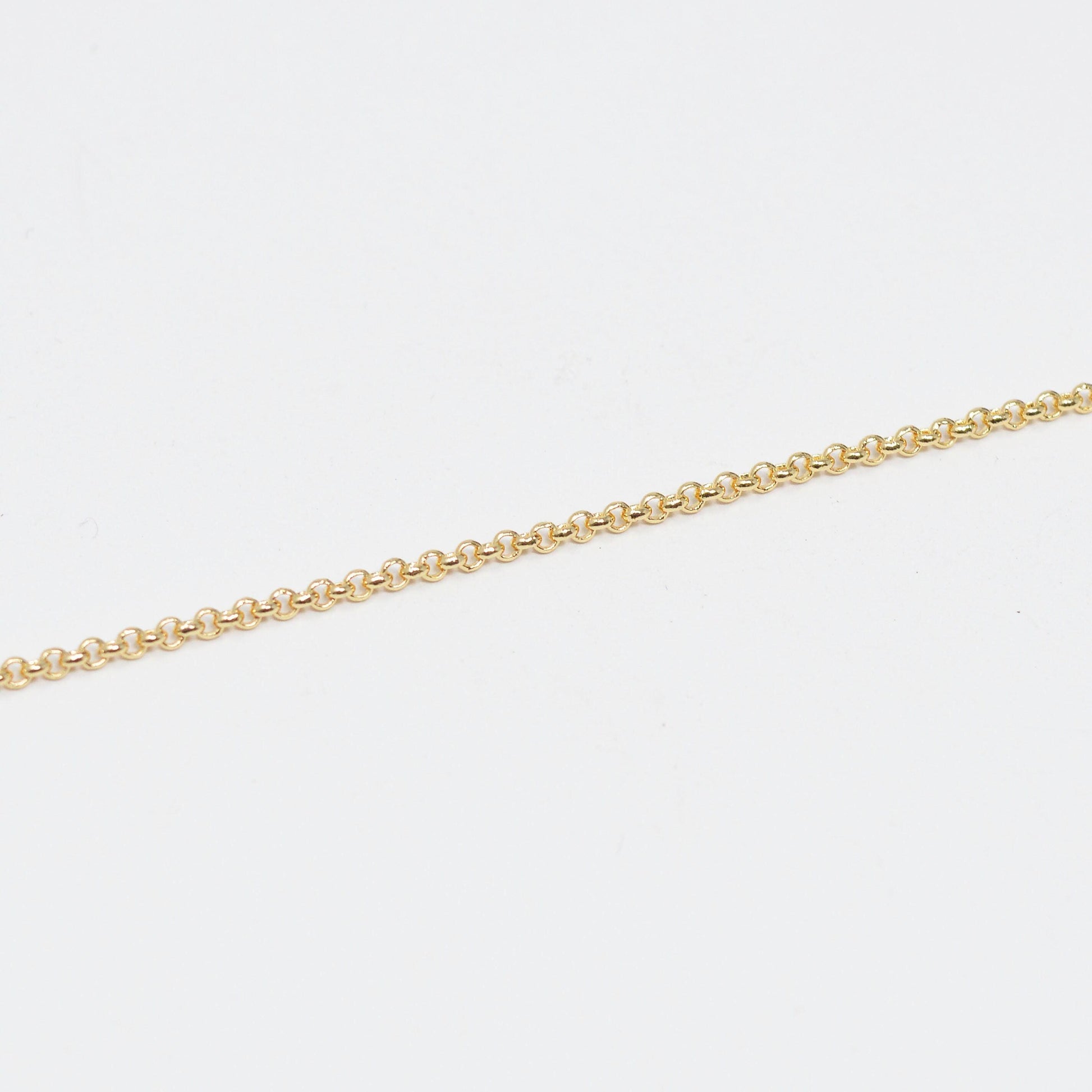 22k gold plated rolo cable chain by yard, gold plated box link chain, wholesale bulk roll chain for jewelry making, width 1.7mm,roll- 429