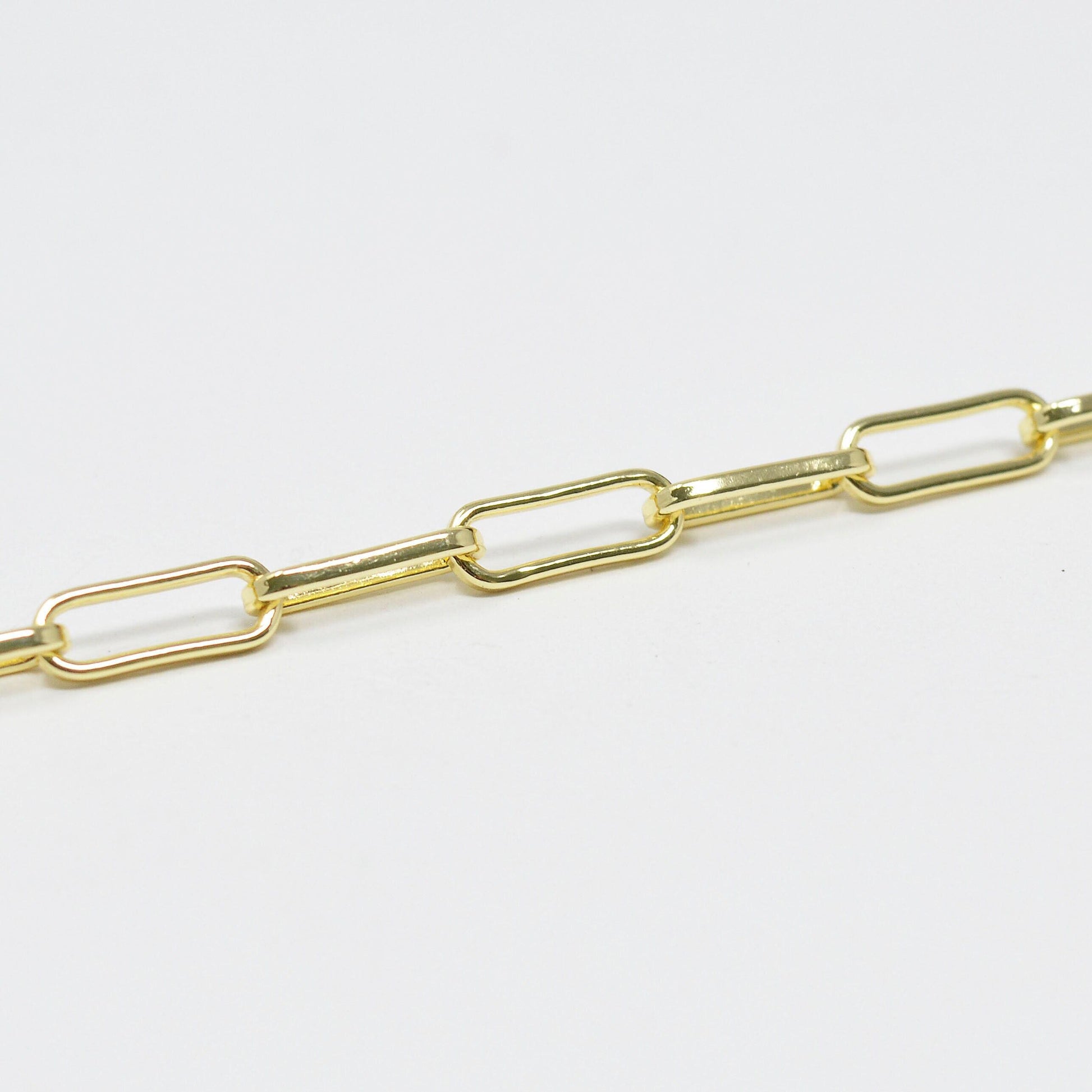 Gold paperclip rolo cable chain by yard, slender paper clip chain, gold cable rolo chain, thicknest 1.1mm, roll-427