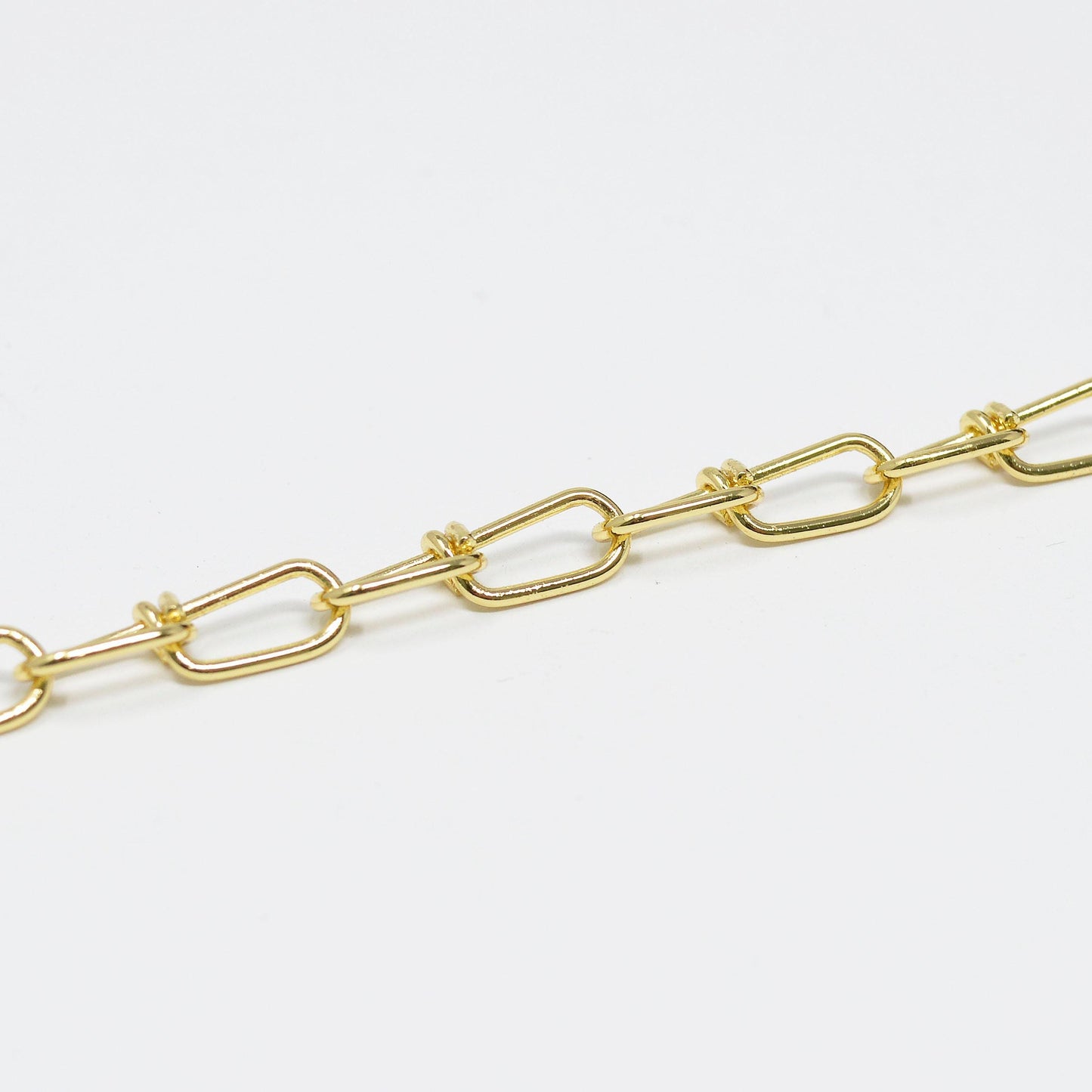 Figure 8 twisted 24k gold plated chain by yard, gold figure eight chain, wholesale bulk roll chain for jewelry making,size17.8x5mm, roll-426