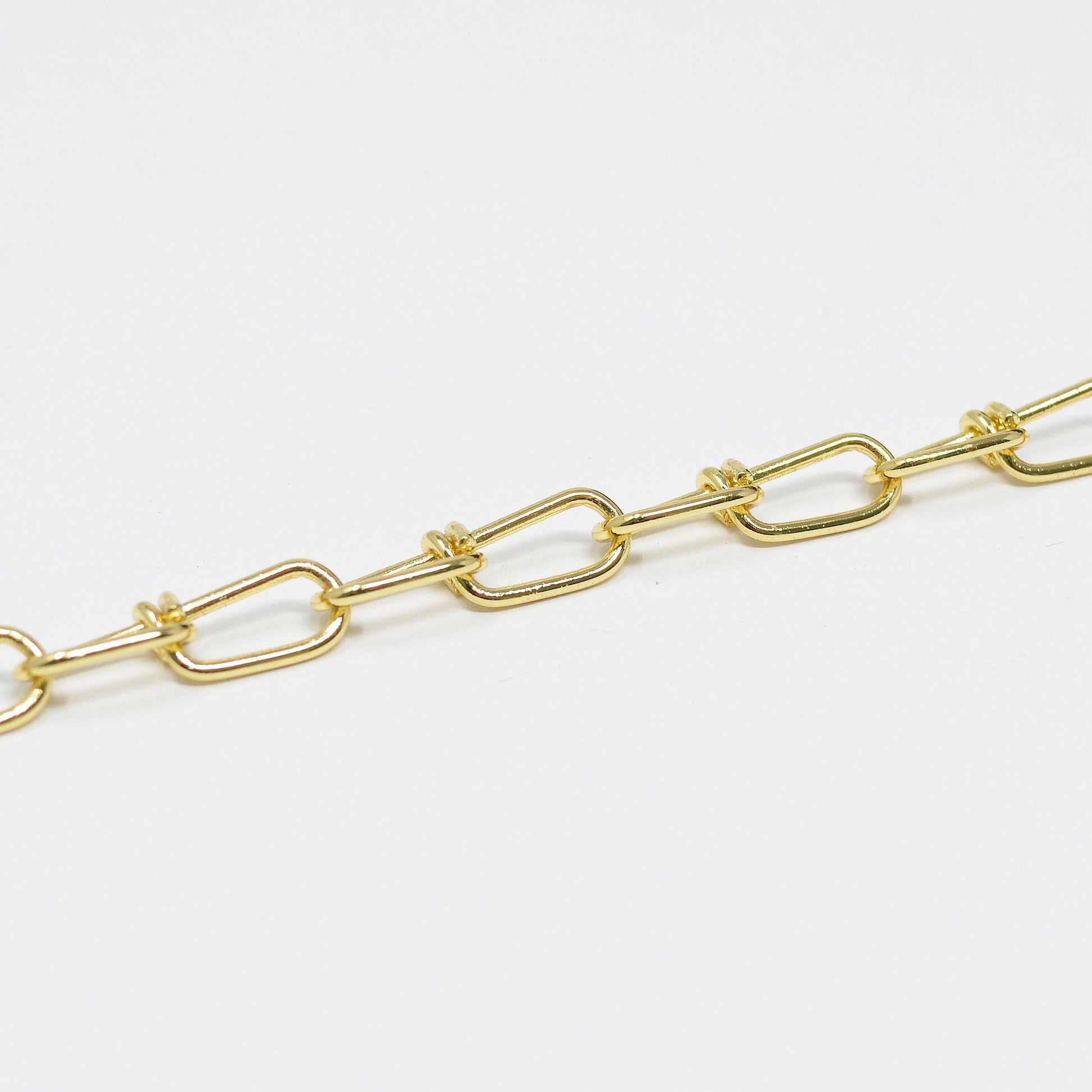Figure 8 twisted 24k gold plated chain by yard, gold figure eight chain, wholesale bulk roll chain for jewelry making,size17.8x5mm, roll-426