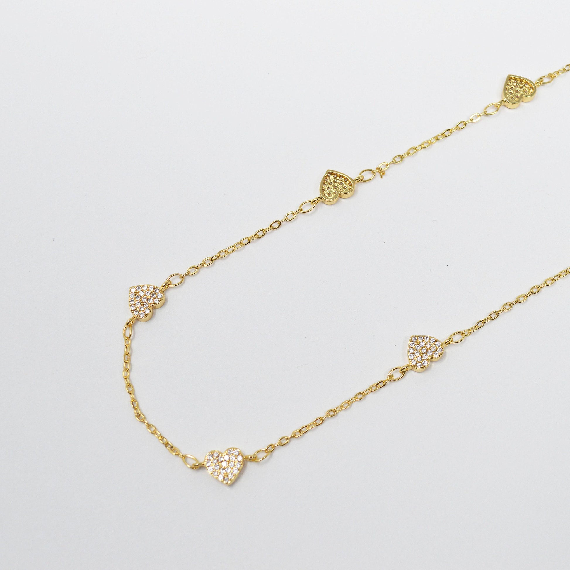 24k gold filled micro pave cz charm chain by yard, cz charm specialty link chain, heart cz charm, roll-420
