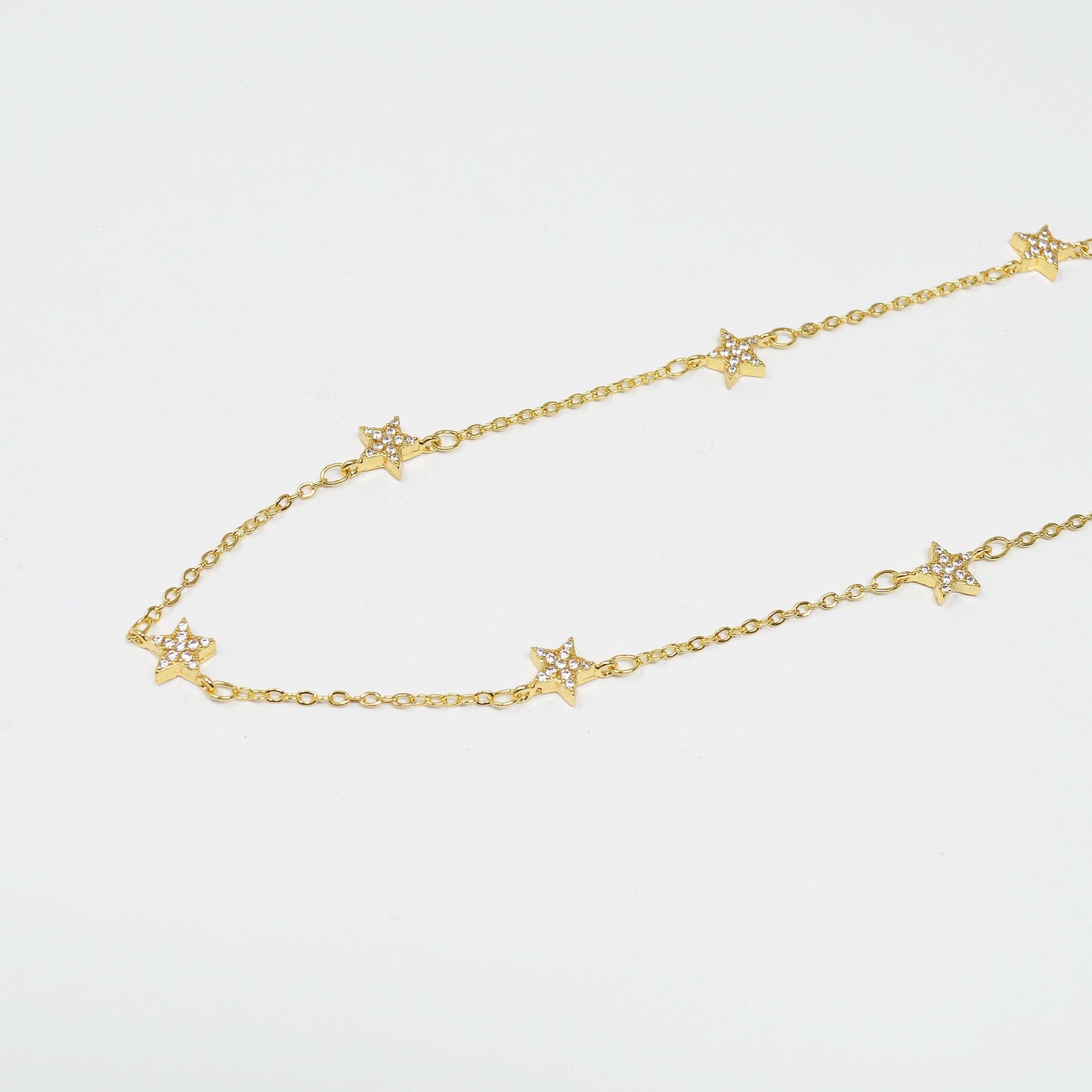 Cubic star 24k gold chain by yard, polaris cz charm specialty link chain by foot, north star 6.8mm x6.8mm chain 0.7mm thick,roll- 415