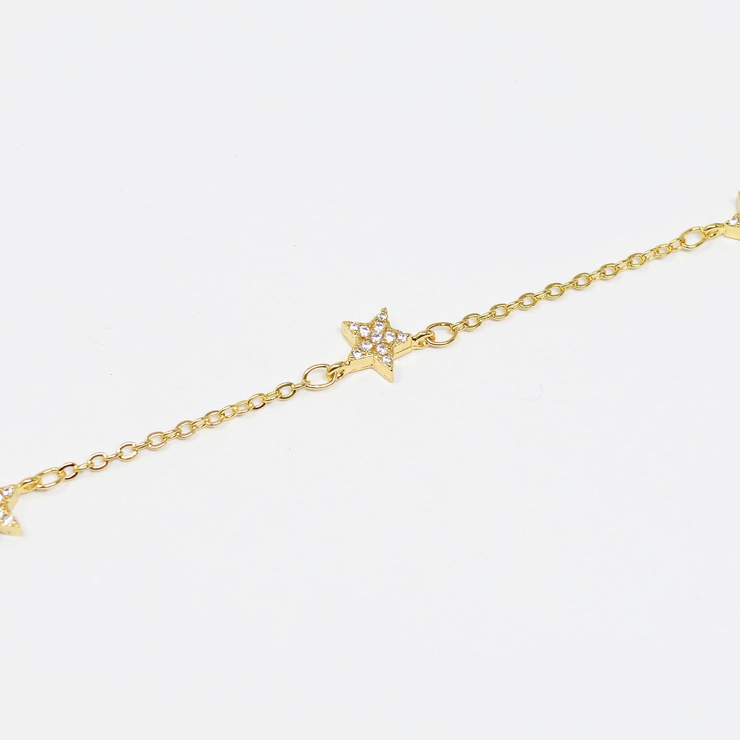 Cubic star 24k gold chain by yard, polaris cz charm specialty link chain by foot, north star 6.8mm x6.8mm chain 0.7mm thick,roll- 415
