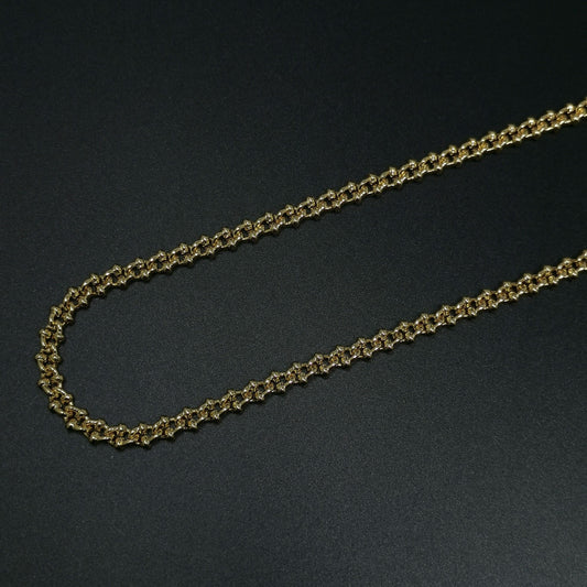 Bold gold chain by yard, oval double dot link chain wholesale bulk roll chain, size 8x5.5mm, roll-400