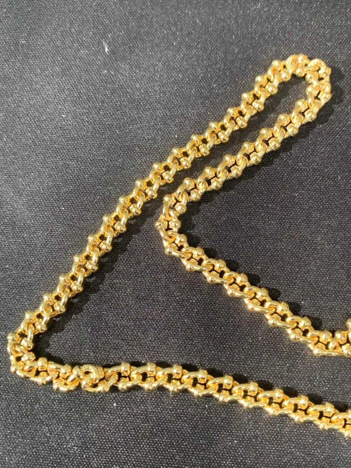 Bold gold chain by yard, oval double dot link chain wholesale bulk roll chain, size 8x5.5mm, roll-400
