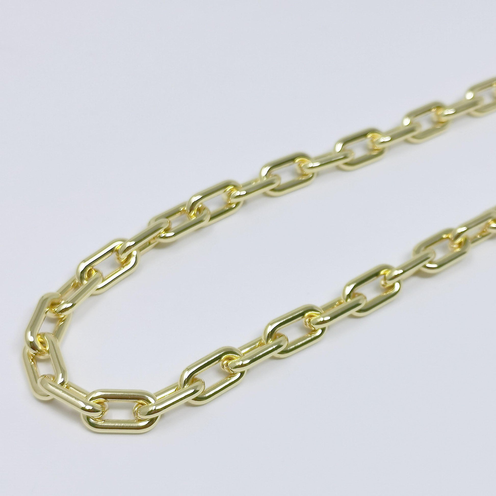 Thick rolo cable link elongated 24k gold chain by yard, bold link cable paper clip oval chain, roll chain for diy craft, roll-362