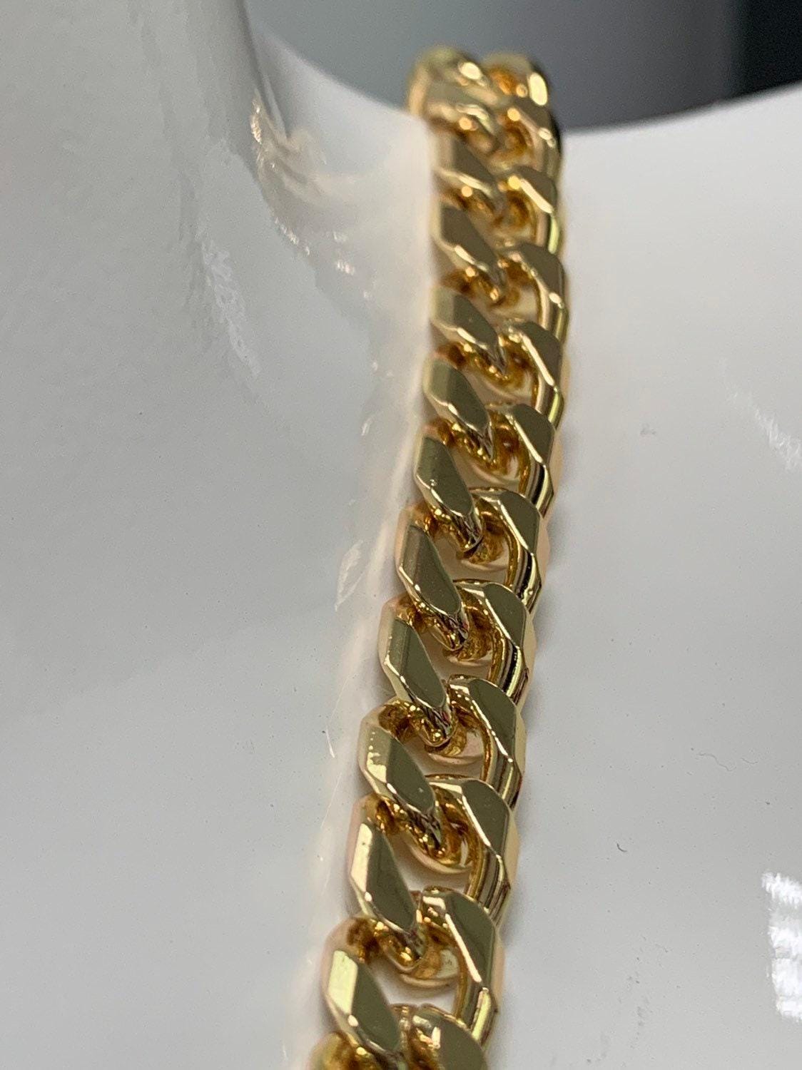 24k gold filled 6.8mm cuban curb chain by yard, cuban curb chain, wholesale bulk roll chain for diy craft, thickness 2.5mm,roll-305
