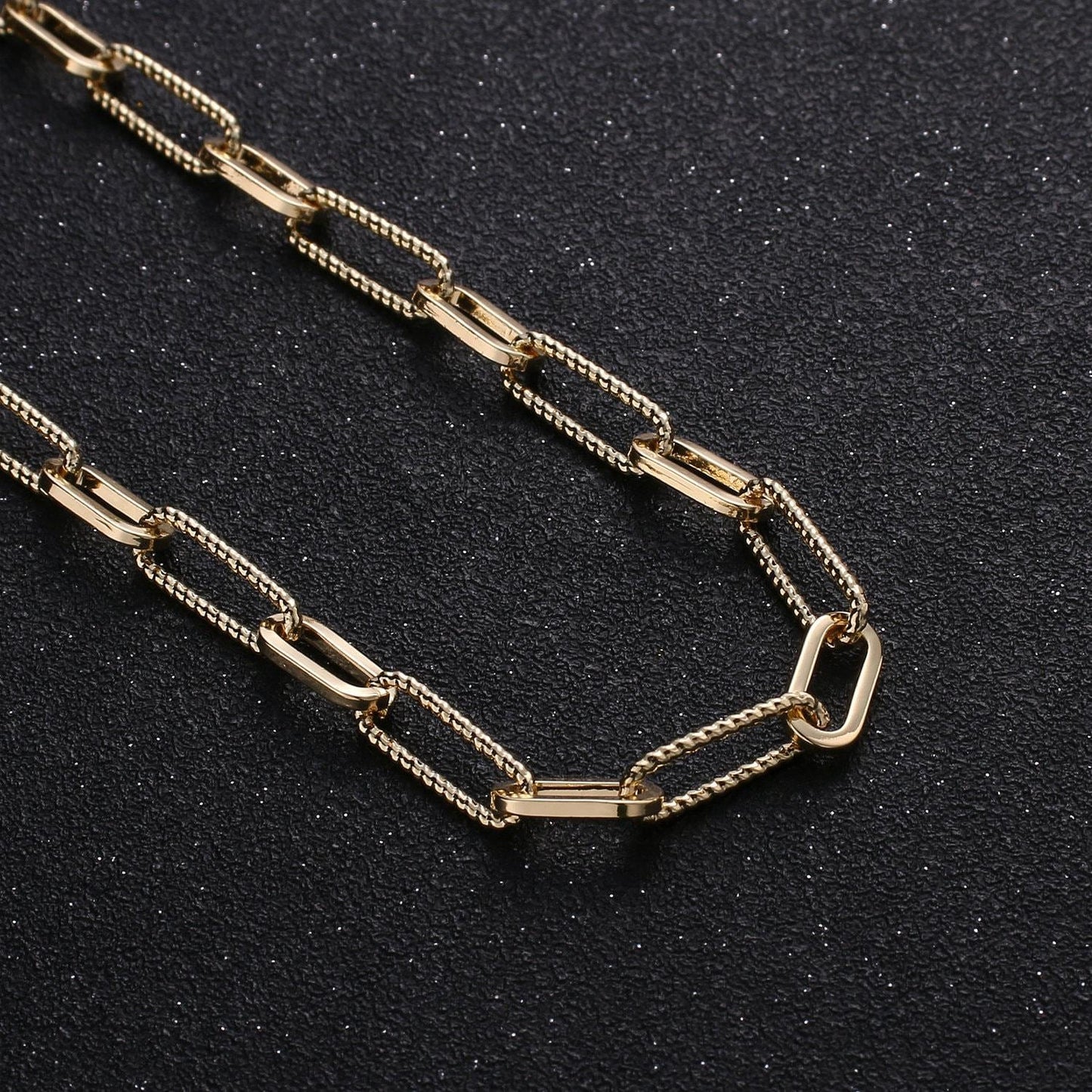 Paperclip chain necklace, 16k gold filled, long oval paper clip chain 2x4mm, nickel free unfinished link chain | roll-270