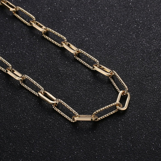 Paperclip chain necklace, 16k gold filled, long oval paper clip chain 2x4mm, nickel free unfinished link chain | roll-270