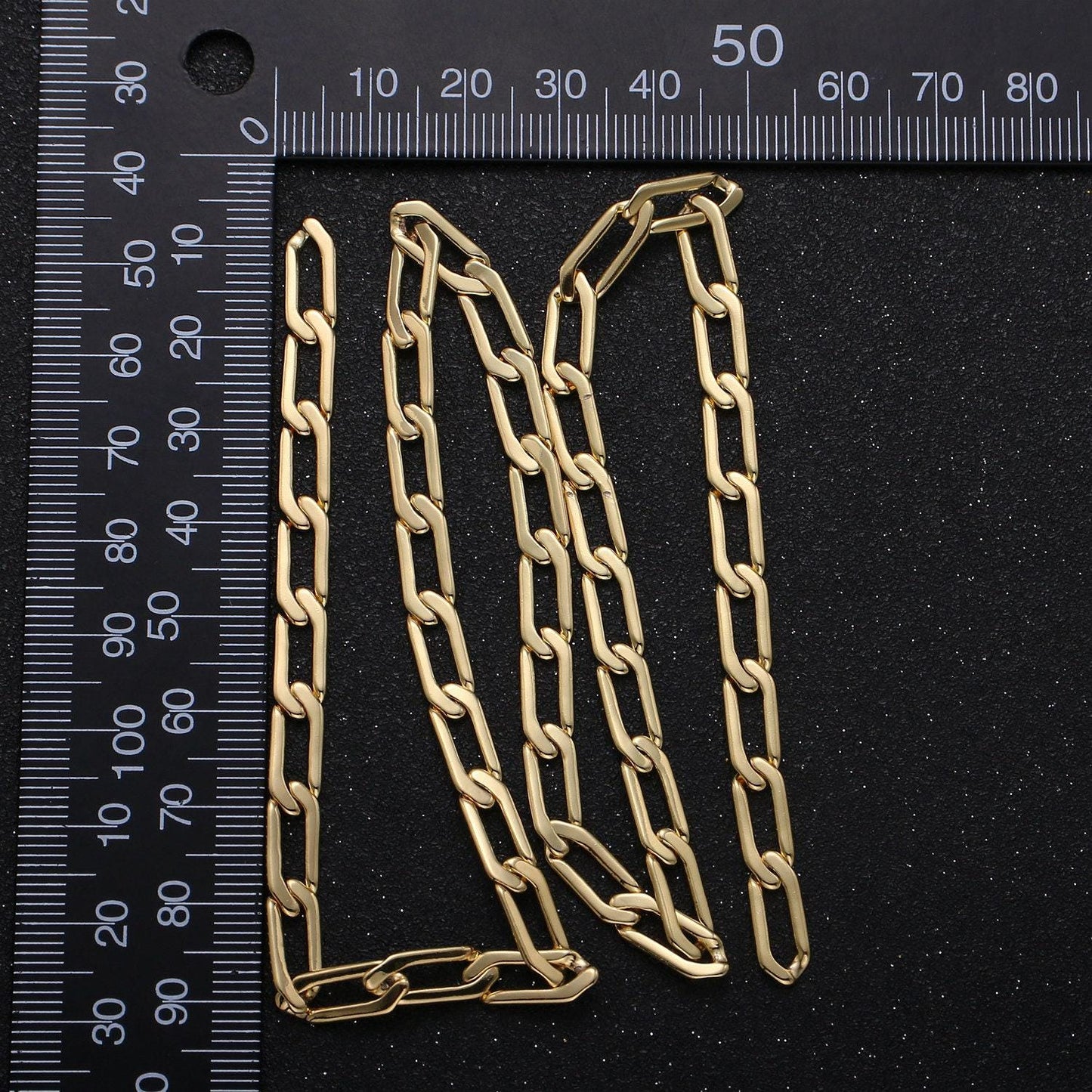 24k gold rolo cable paperclip chain by yard, link cable thick elongate chain, wholesale bulk roll chain diy jewelry 13x6mm,238