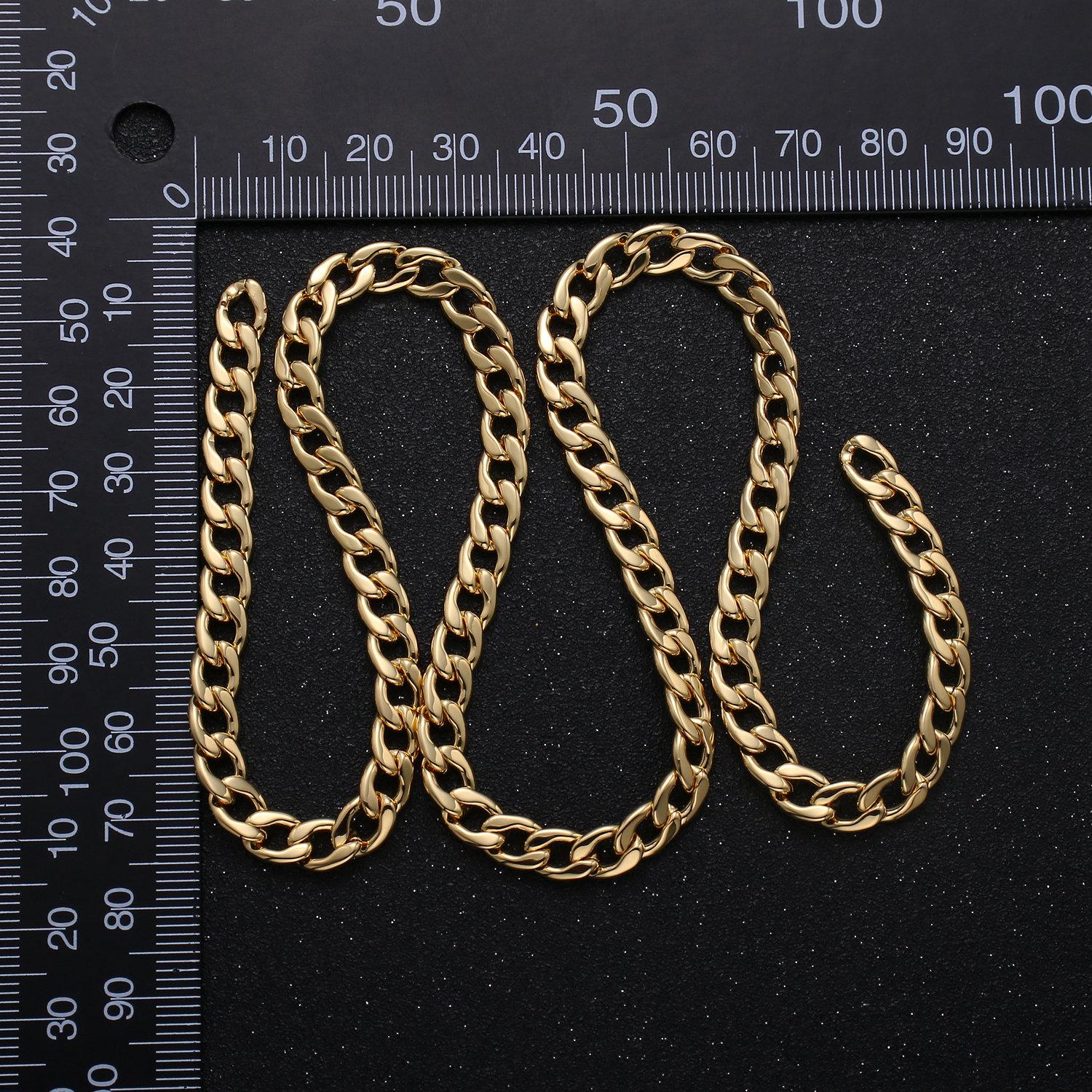 5.9mm, gold cuban curb chain by yard, cuban curb chain by foot, wholesale bulk roll chain for jewelry making,237