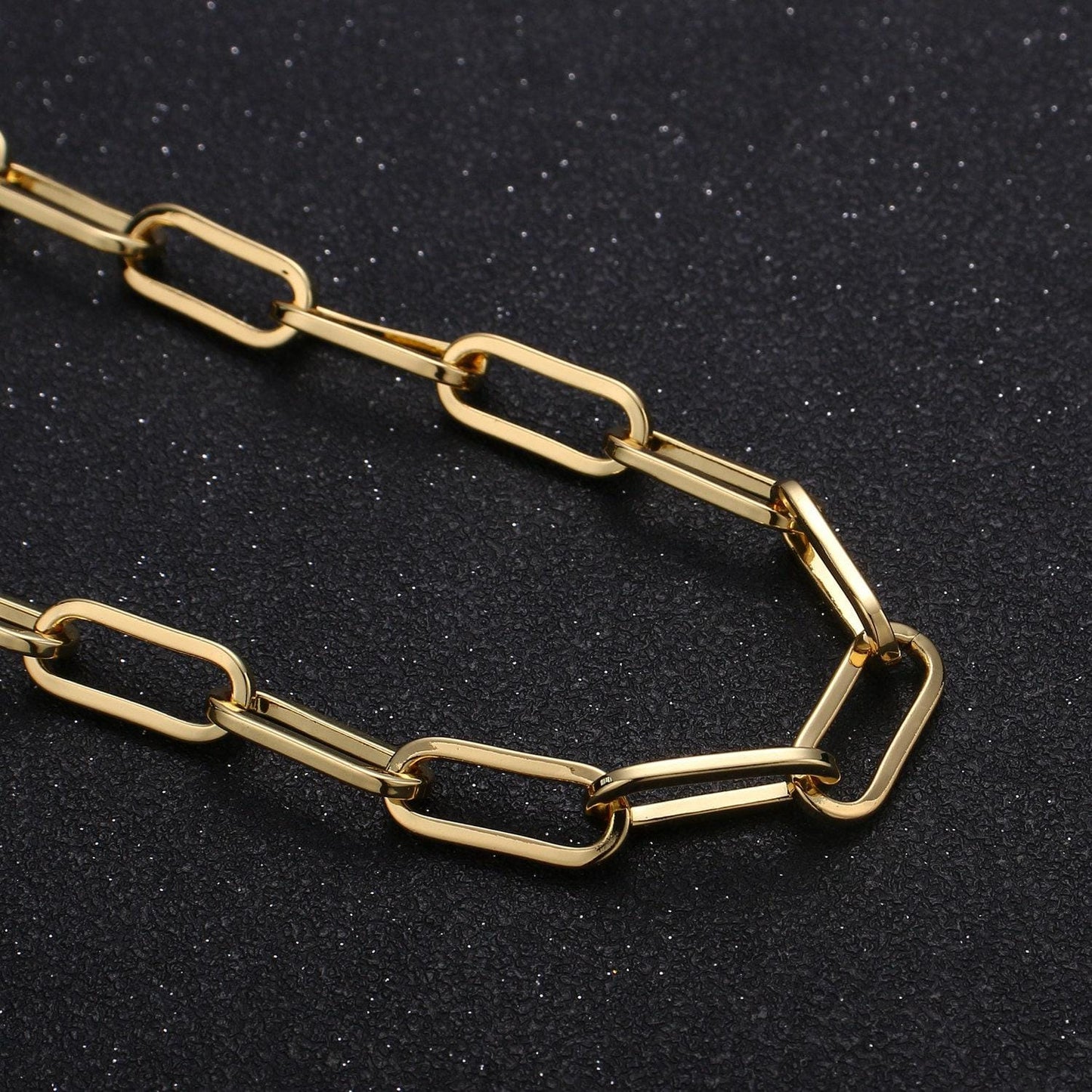 24k gold rolo cable paperclip chain by yard, link cable thick elongate chain, wholesale bulk roll chain jewelry making 16.7x7mm,232