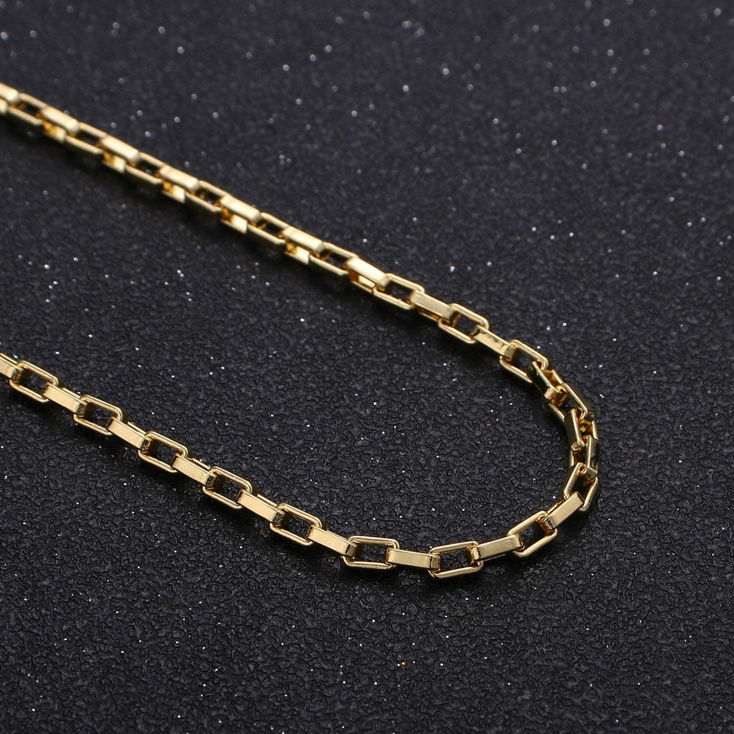 24k gold rolo cable paperclip chain by yard, link cable rolo elongate chain, wholesale bulk roll chain jewelry making 5x3mm,roll- 224
