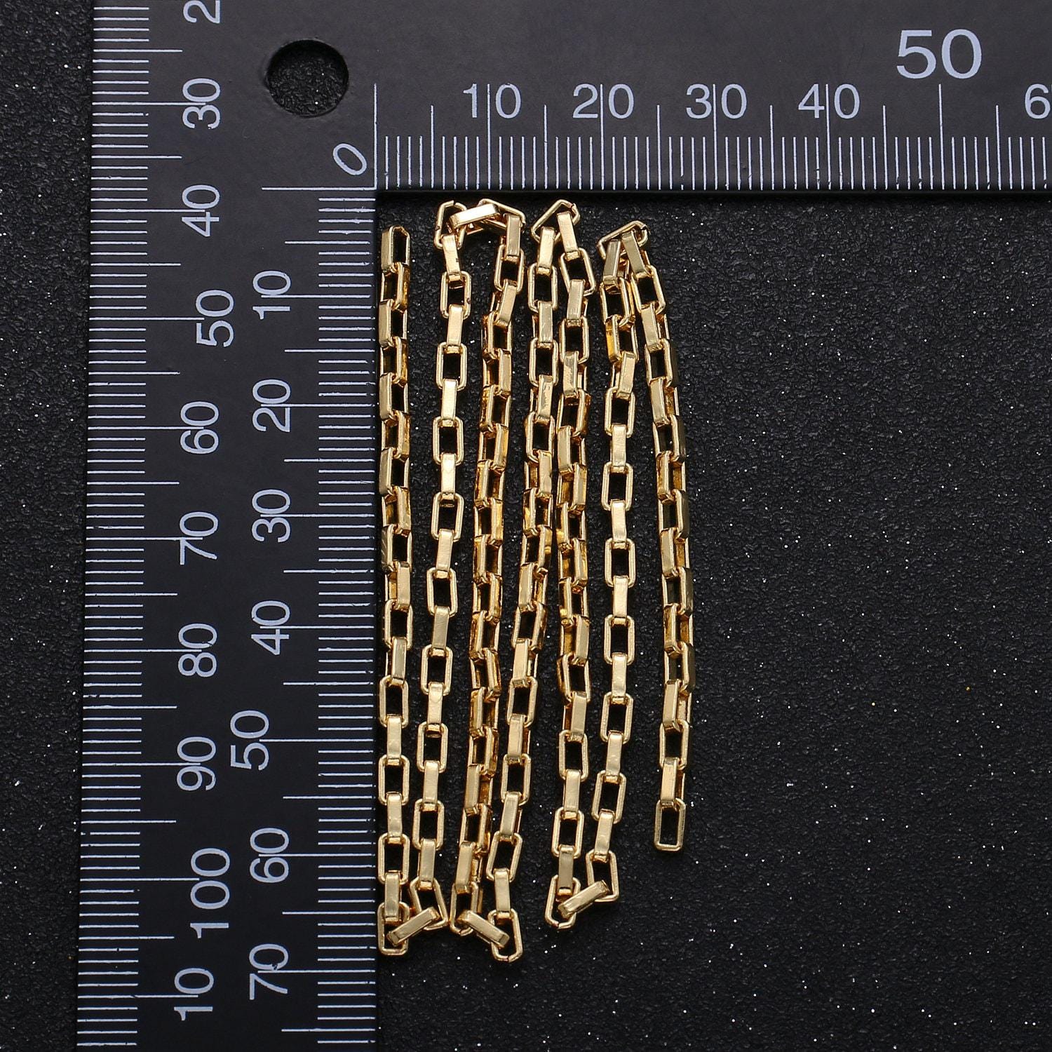24k gold rolo cable paperclip chain by yard, link cable rolo elongate chain, wholesale bulk roll chain jewelry making 5x3mm,roll- 224