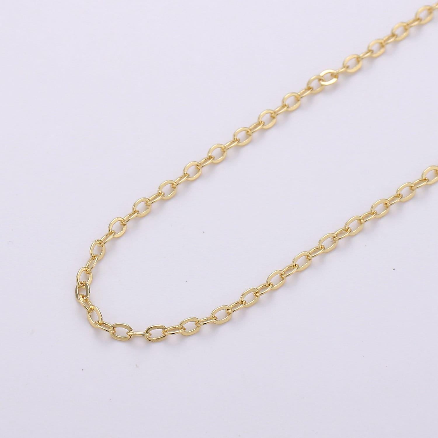 24k gold rolo cable chain by yard, rolo cable chain, wholesale bulk roll chain for jewelry making,149