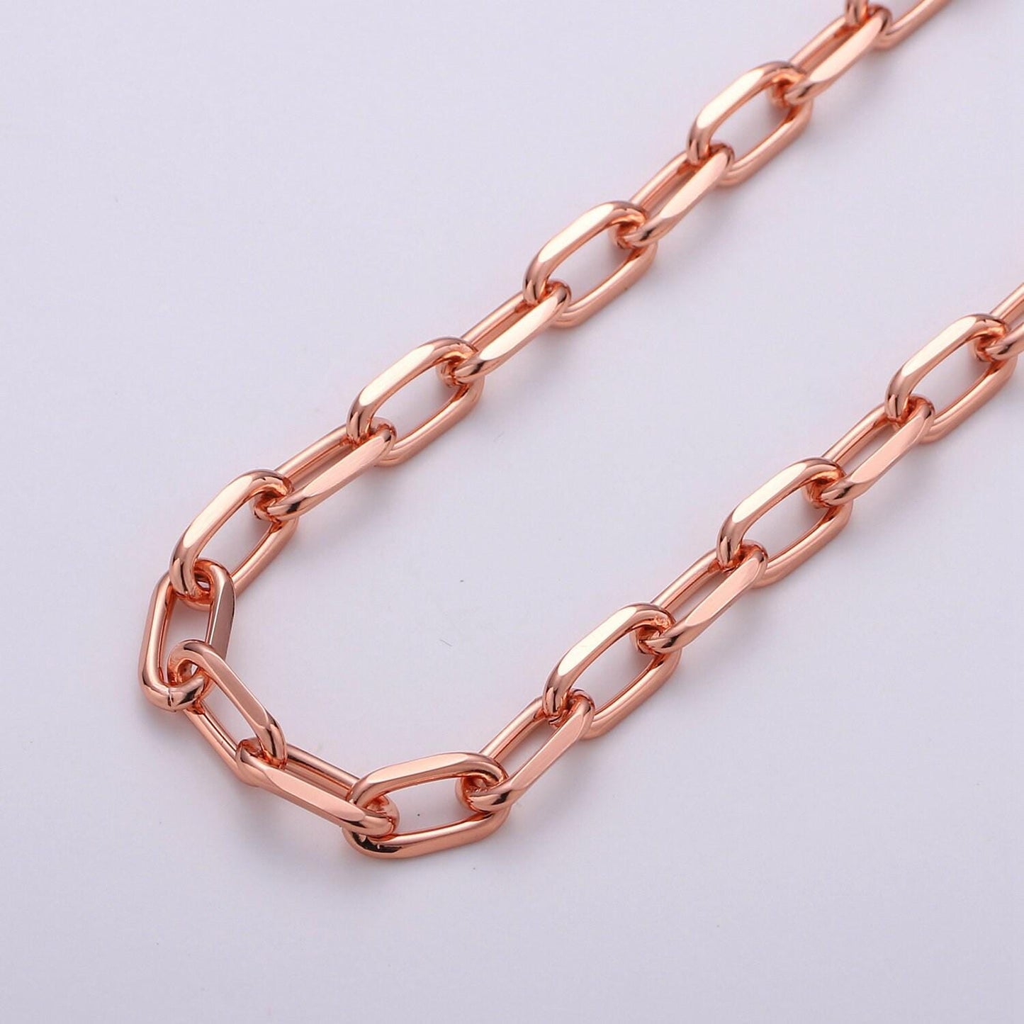 Thick rolo cable paperclip 24k gold chain by yard, link cable rolo elongate chain by foot, chain for diy craft ideas 143,144,145,146