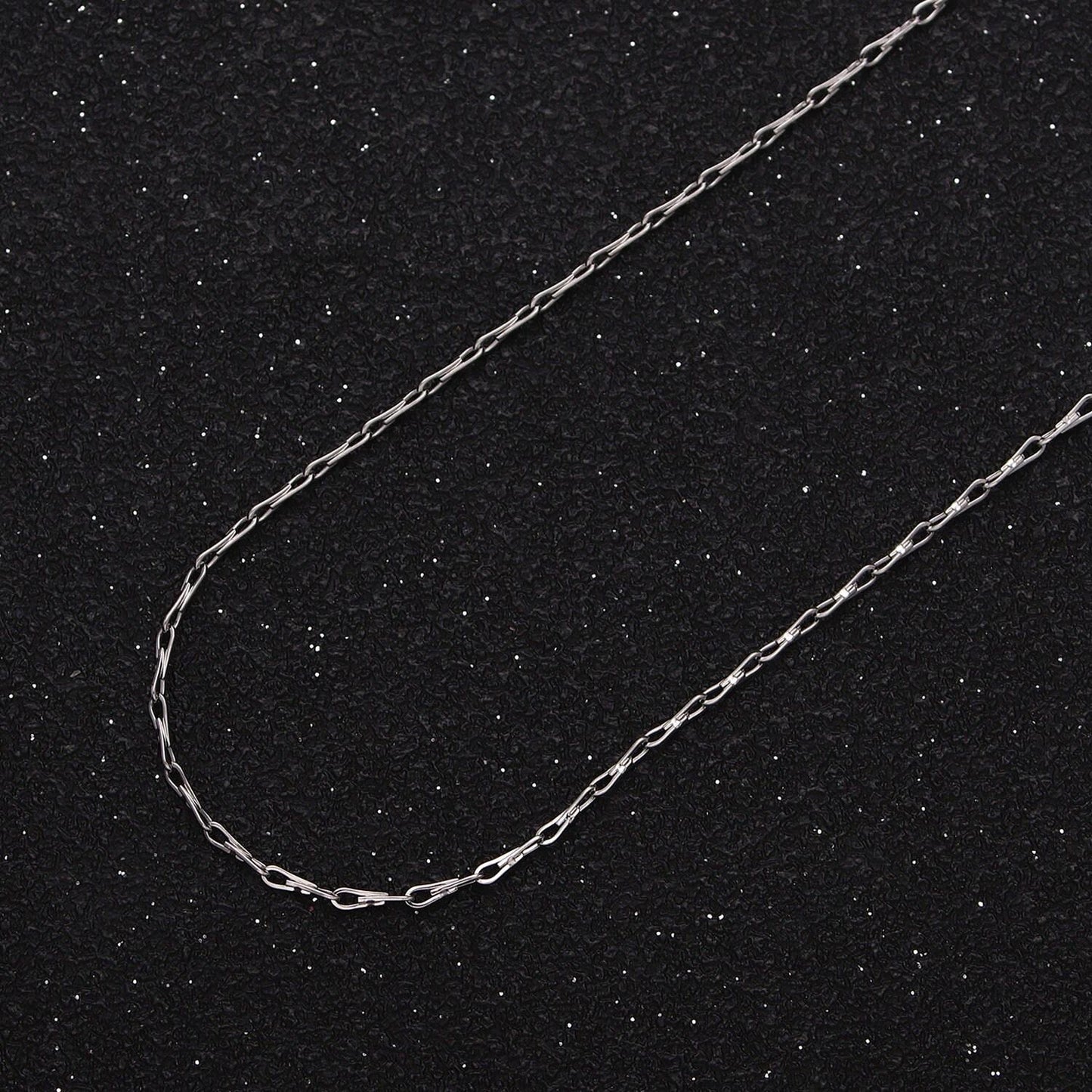 Fine silver horse shoe chain 1.1mm unfinished chain by yard unique horseshoe link chain | roll-1327