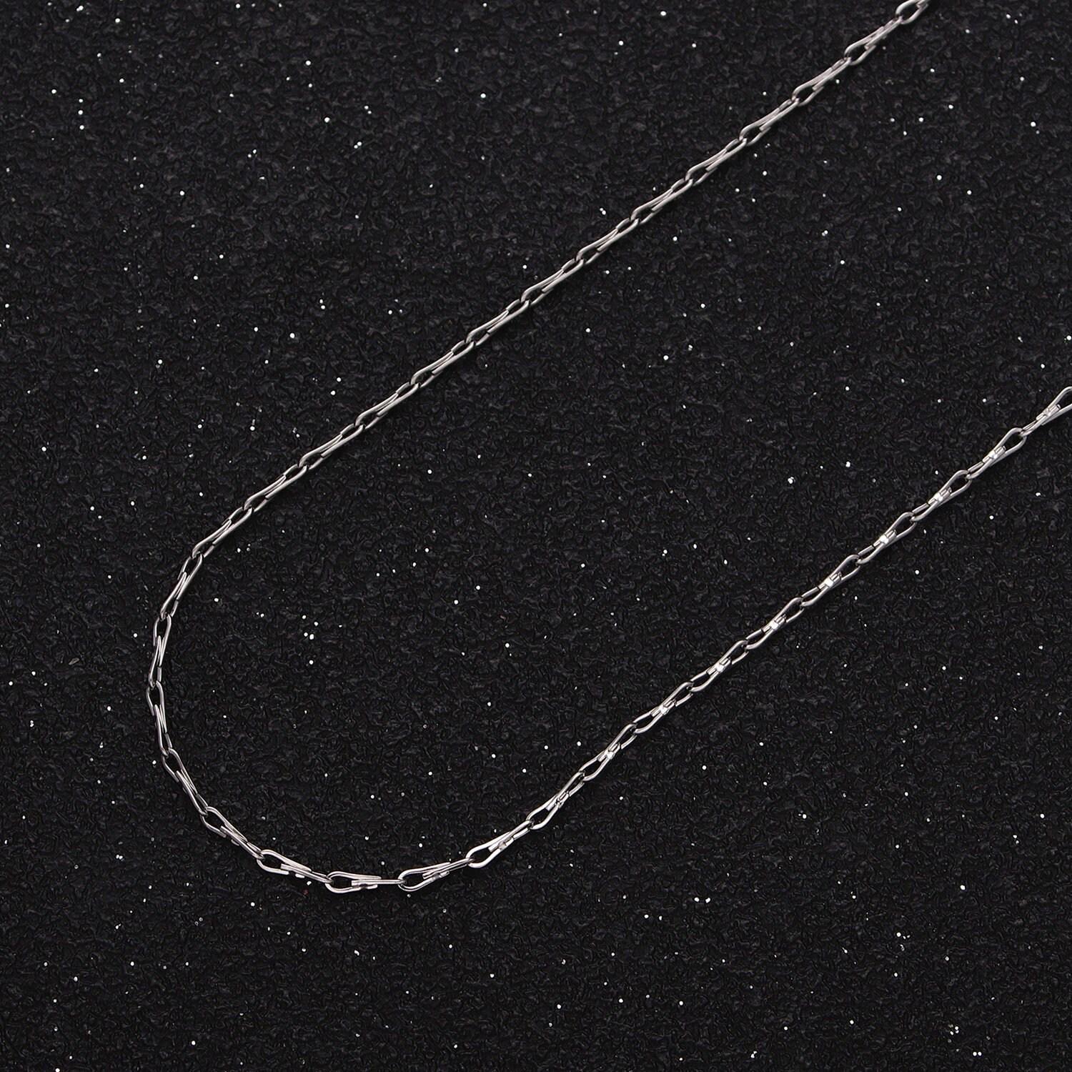 Fine silver horse shoe chain 1.1mm unfinished chain by yard unique horseshoe link chain | roll-1327
