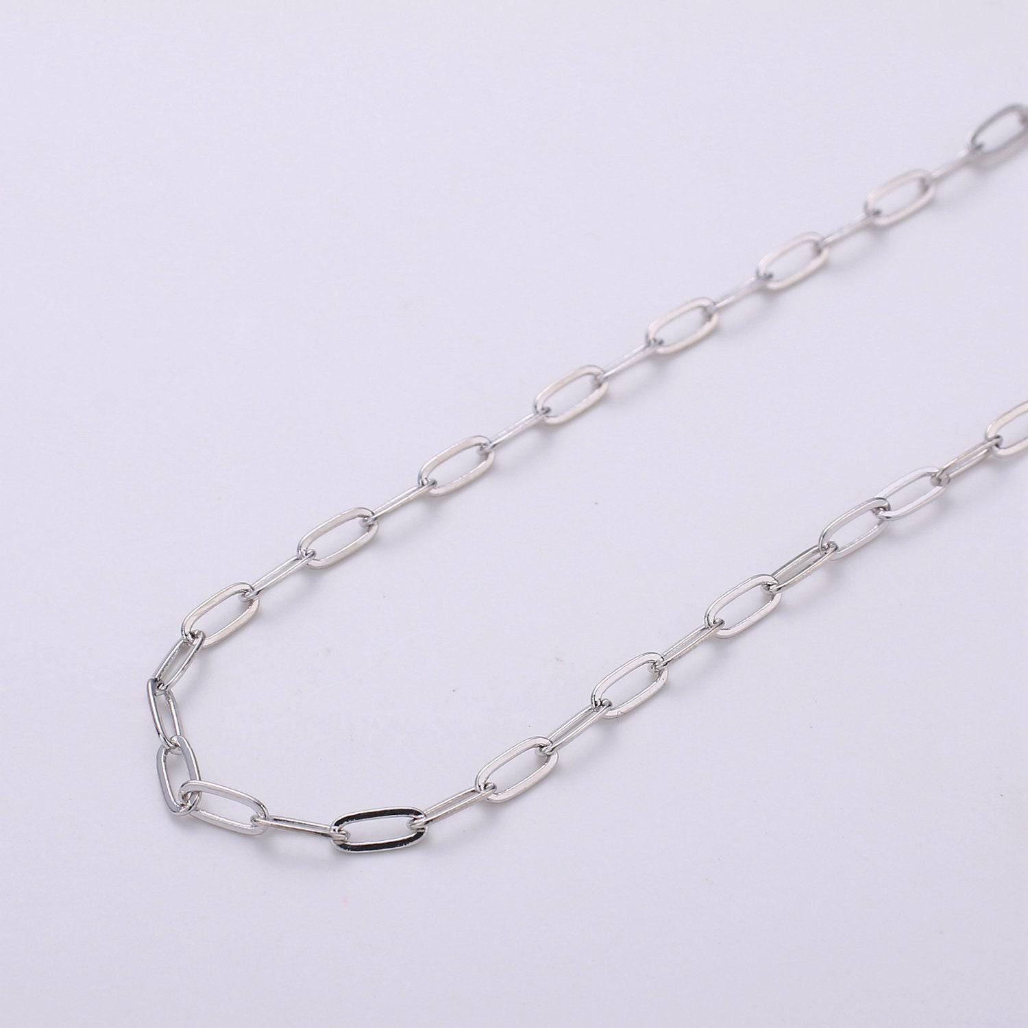 Gold paperclip rolo cable chain by yard, gold cable rolo chain, wholesale bulk roll chain for jewelry making #39 / 129
