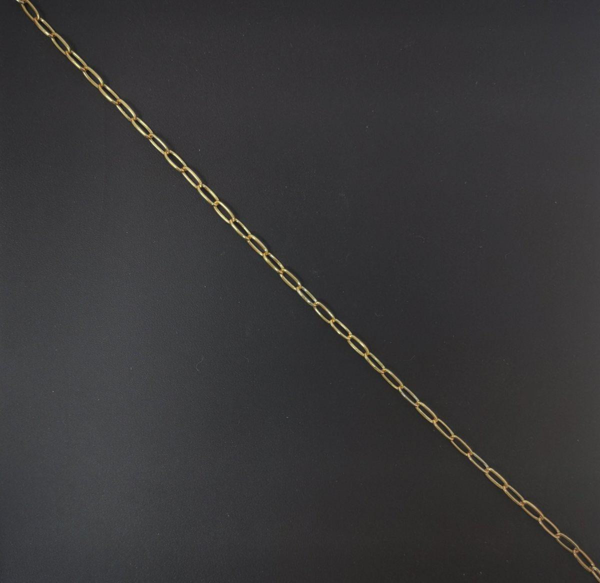 Gold paperclip rolo cable chain by yard, gold cable rolo chain, wholesale bulk roll chain for jewelry making #39 / 129