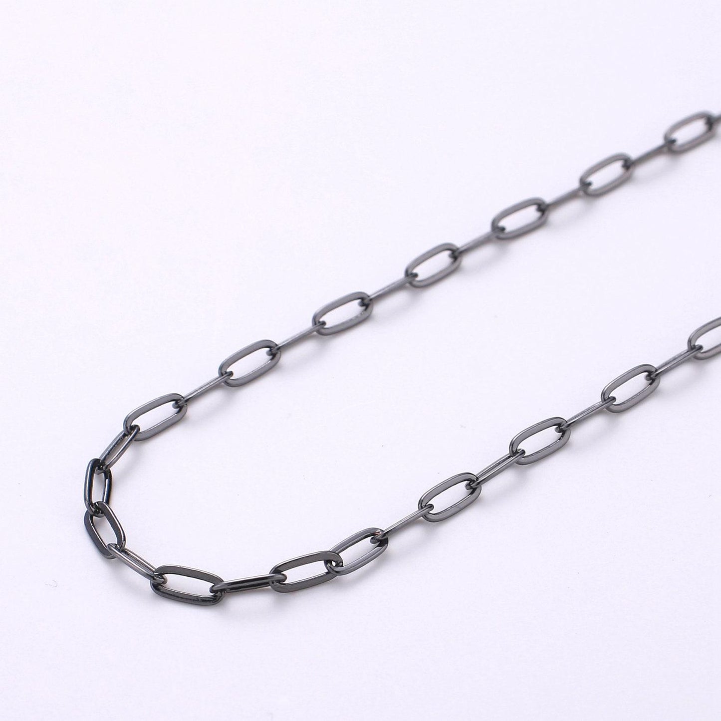 Gold paperclip rolo cable chain by yard, gold cable rolo chain, wholesale bulk roll chain for jewelry making #39 / 129