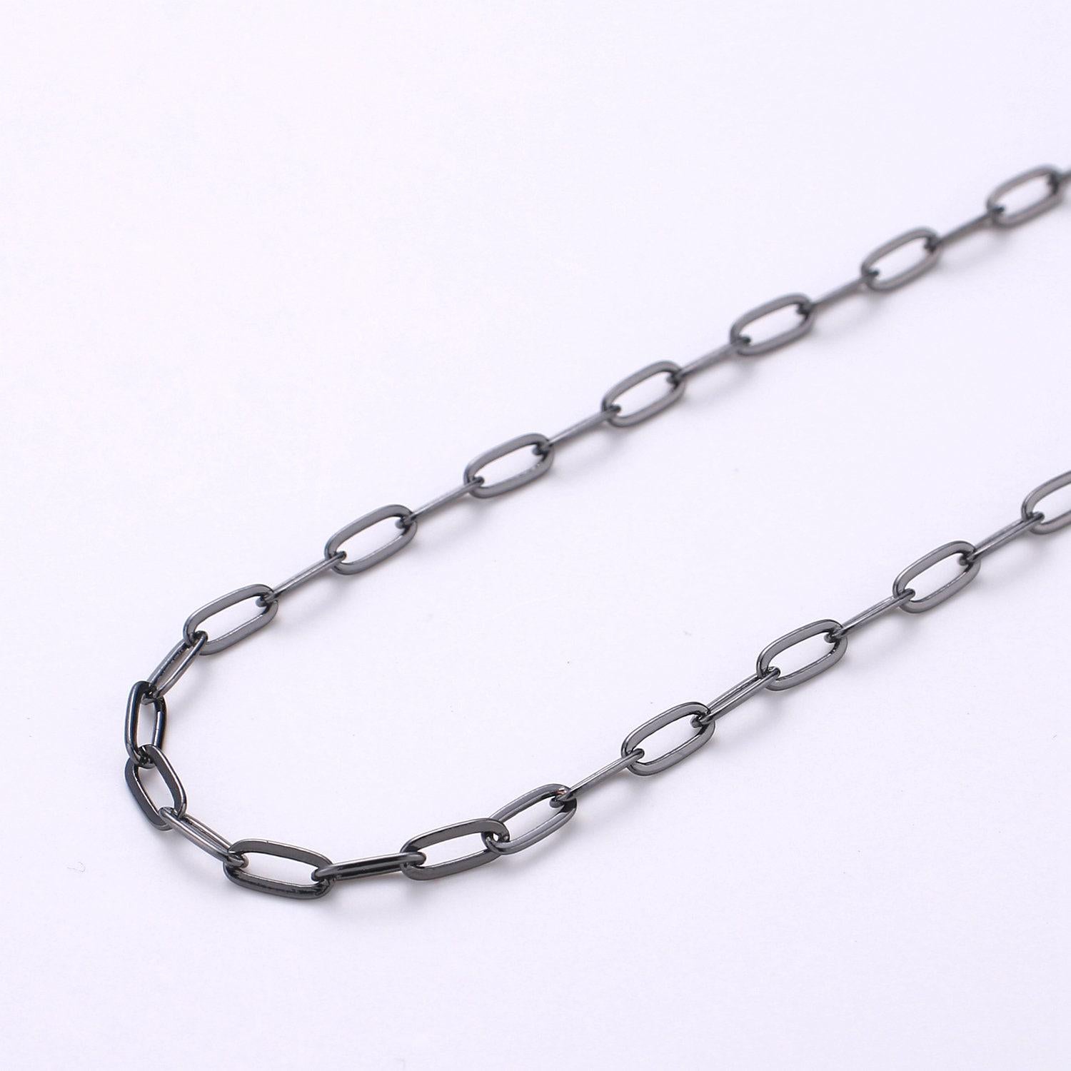 Gold paperclip rolo cable chain by yard, gold cable rolo chain, wholesale bulk roll chain for jewelry making #39 / 129