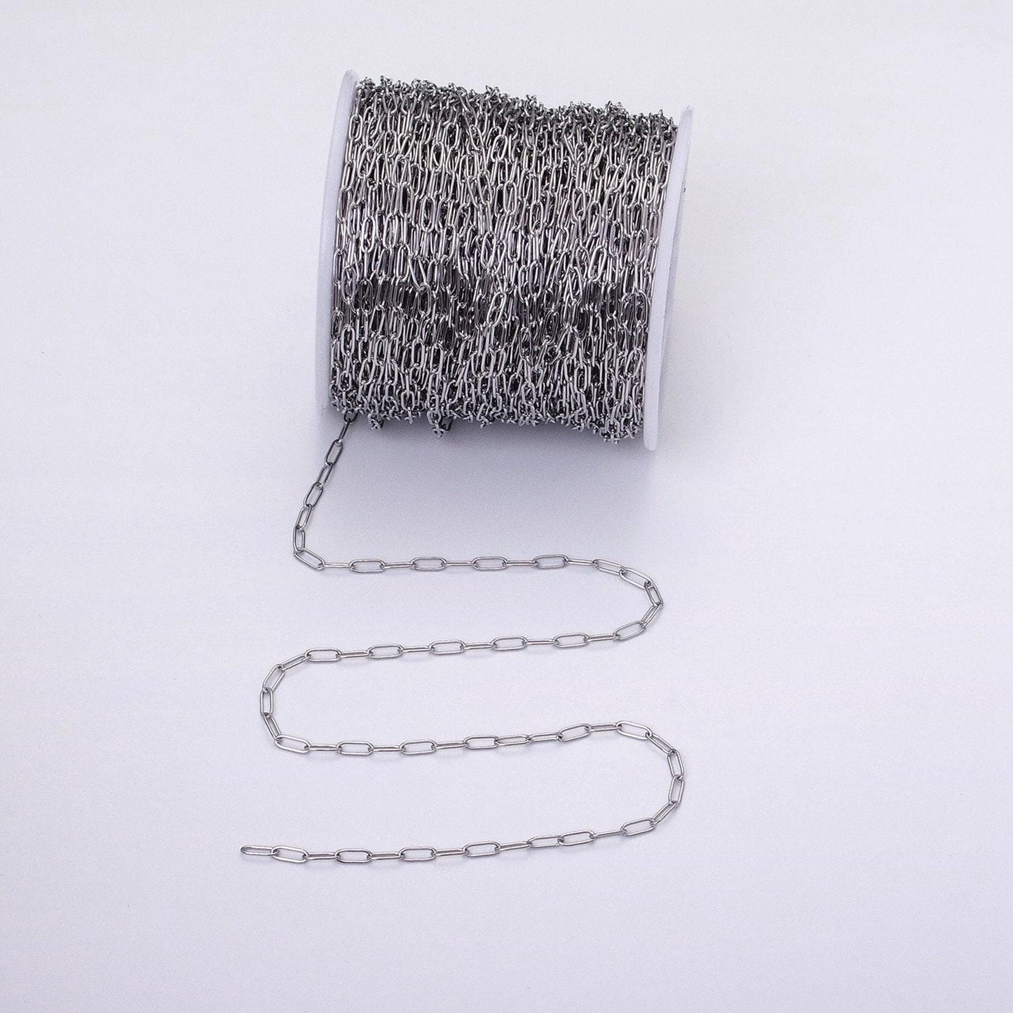 24k gold filled paper clip chain, elongated rectangle oval chain wholesale unfinished chain roll-1269