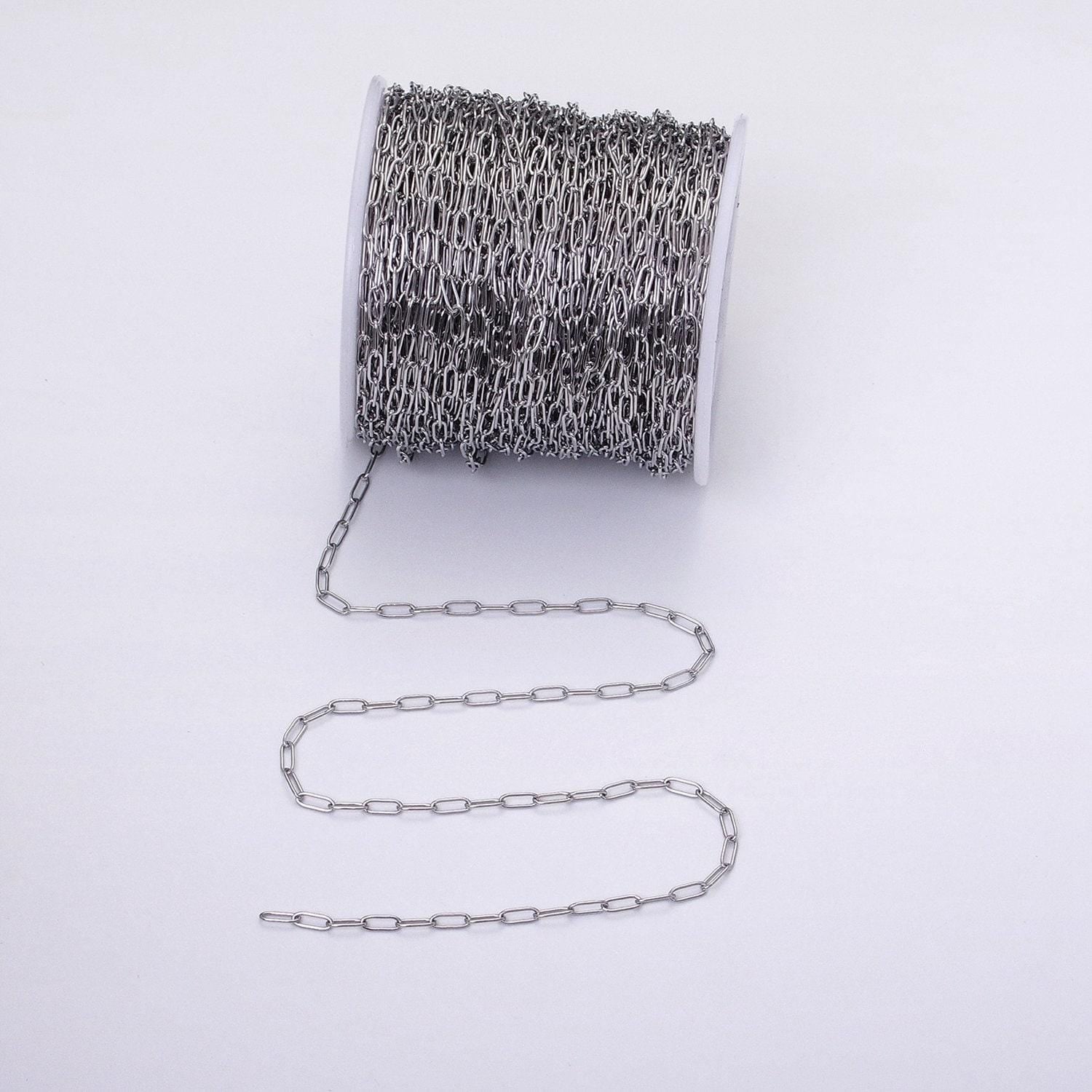 24k gold filled paper clip chain, elongated rectangle oval chain wholesale unfinished chain roll-1269