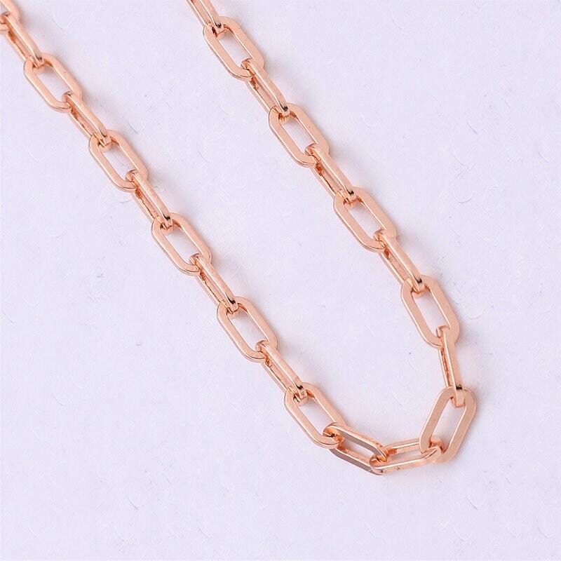 14k gold oval paperclip dainty chain by yard, elegant paperclip specialty link chain by foot, chain size 7x3mm,121,122,123,124