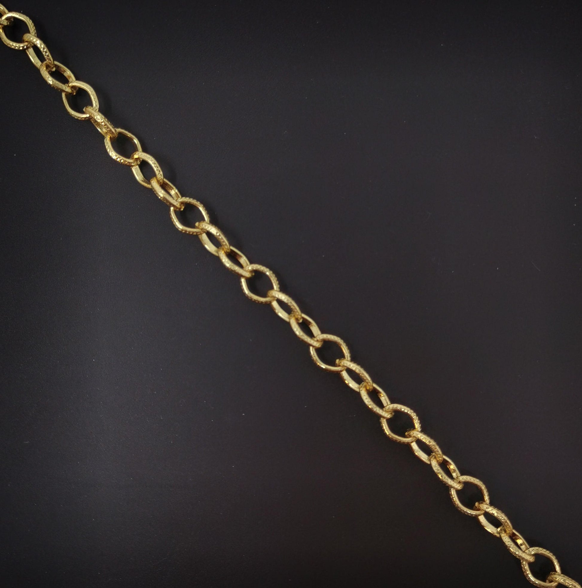 Gold rolo cable chain by yard, rolo cable chain by foot, wholesale bulk roll chain, width 8mm, roll-98,94