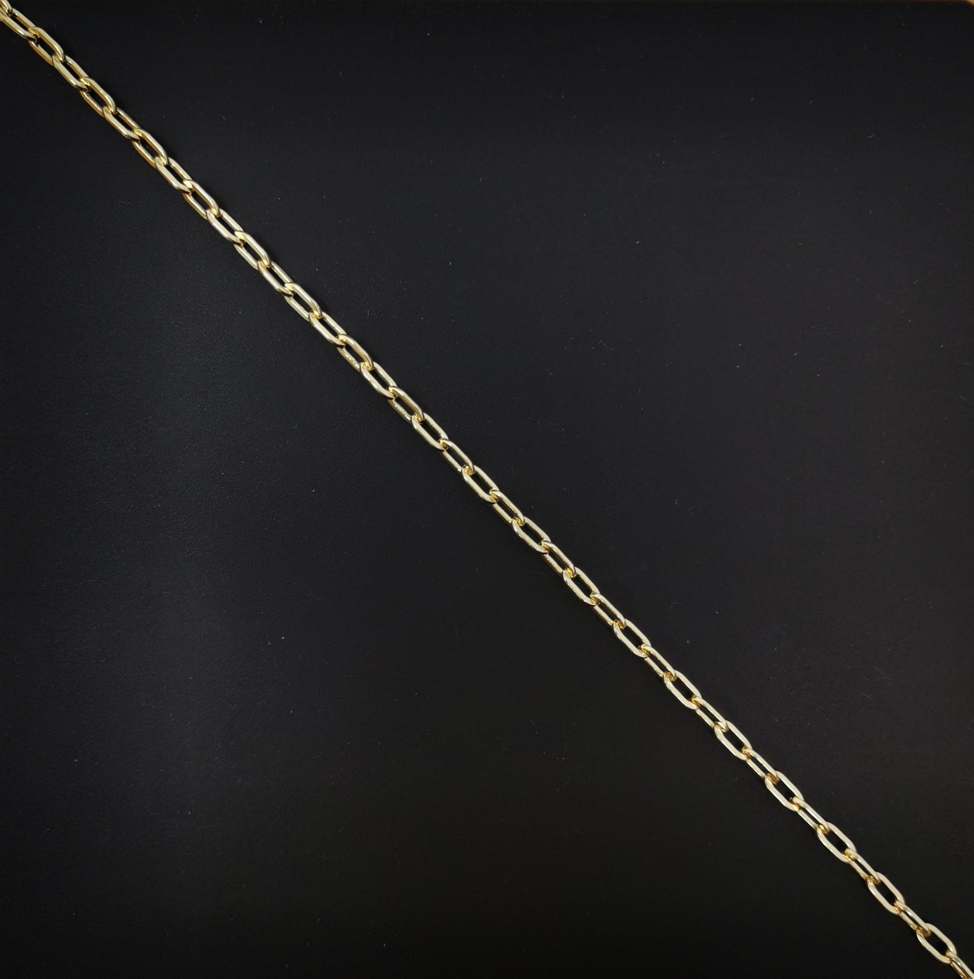 24k gold rolo cable chain by yard, oval link chain, wholesale bulk roll chain for jewelry making 1mm thick #68