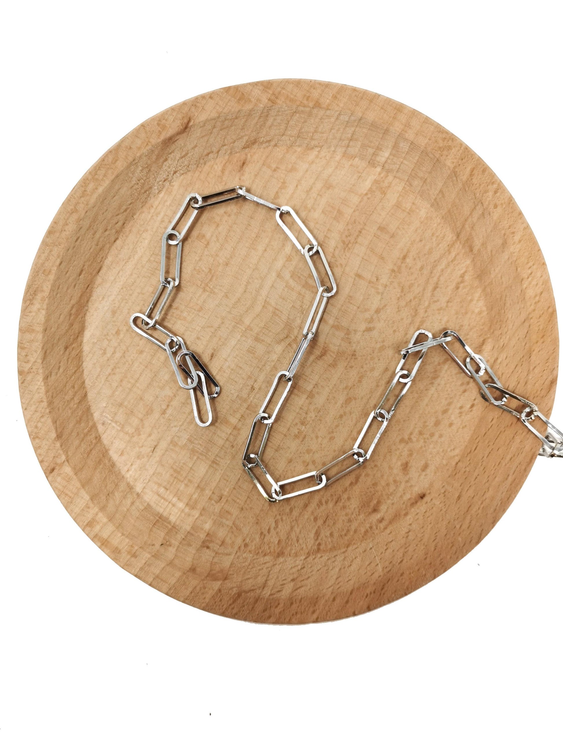 Gold rolo cable paperclip chain by yard, link cable rolo elongate chain by foot, roll chain for jewelry making, 57,58,59,60